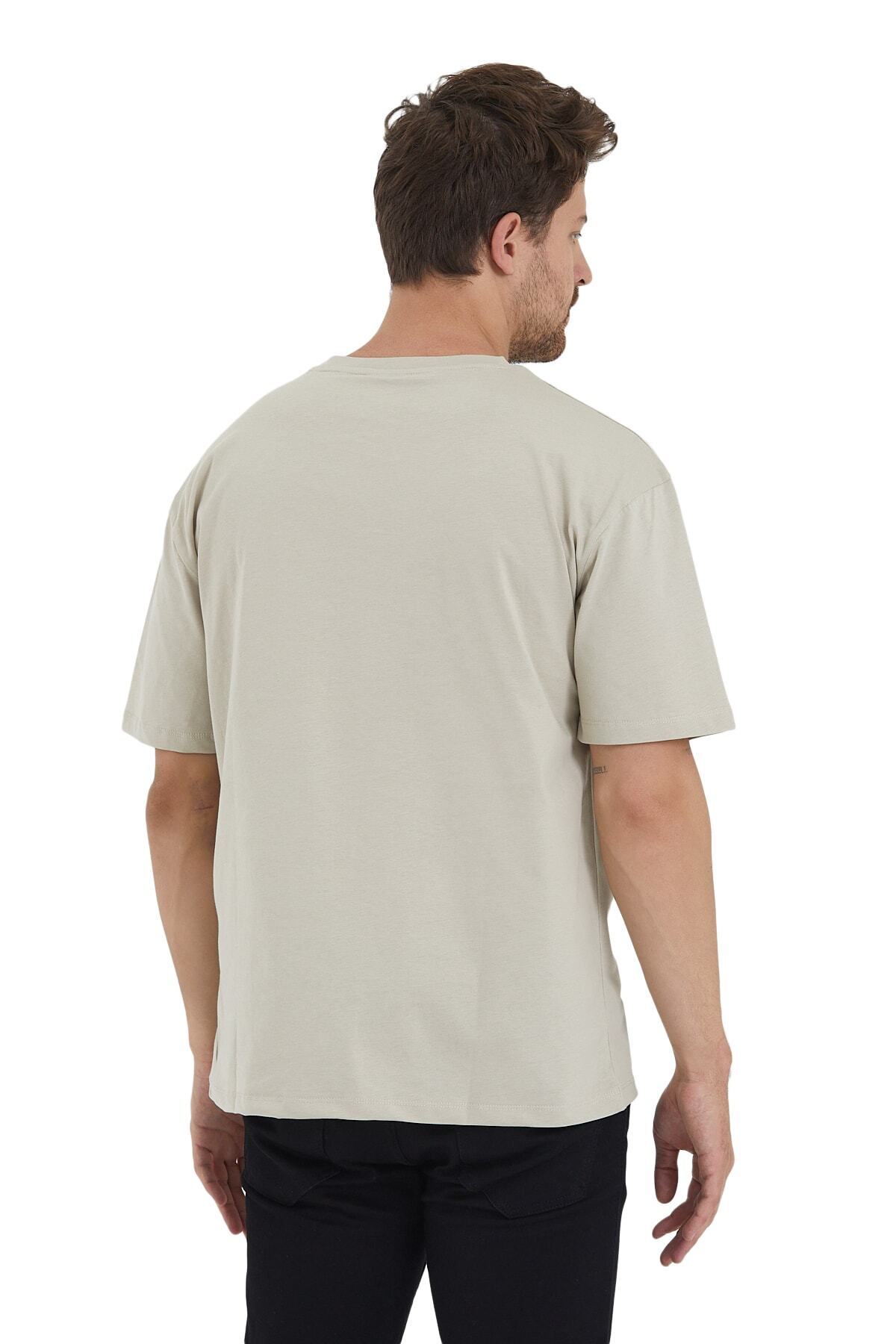 Adams-Men's Basic Oversize Crew Neck 100% Cotton Short Sleeve T-shirt 5