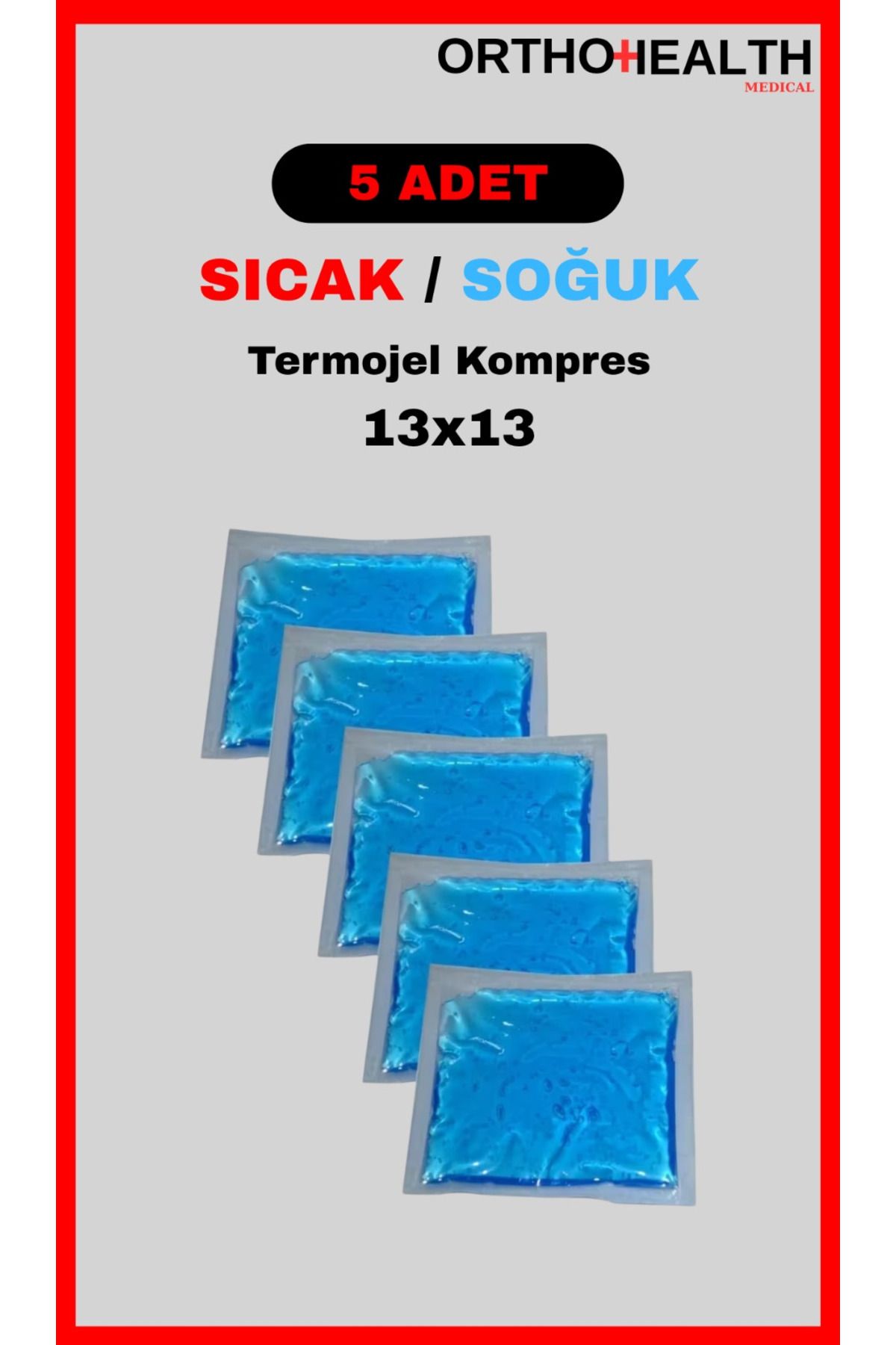 orthohealthmedical Termojel Sıcak Soğuk Komres Jel Buz Paketi (5Adet 13x13cm)