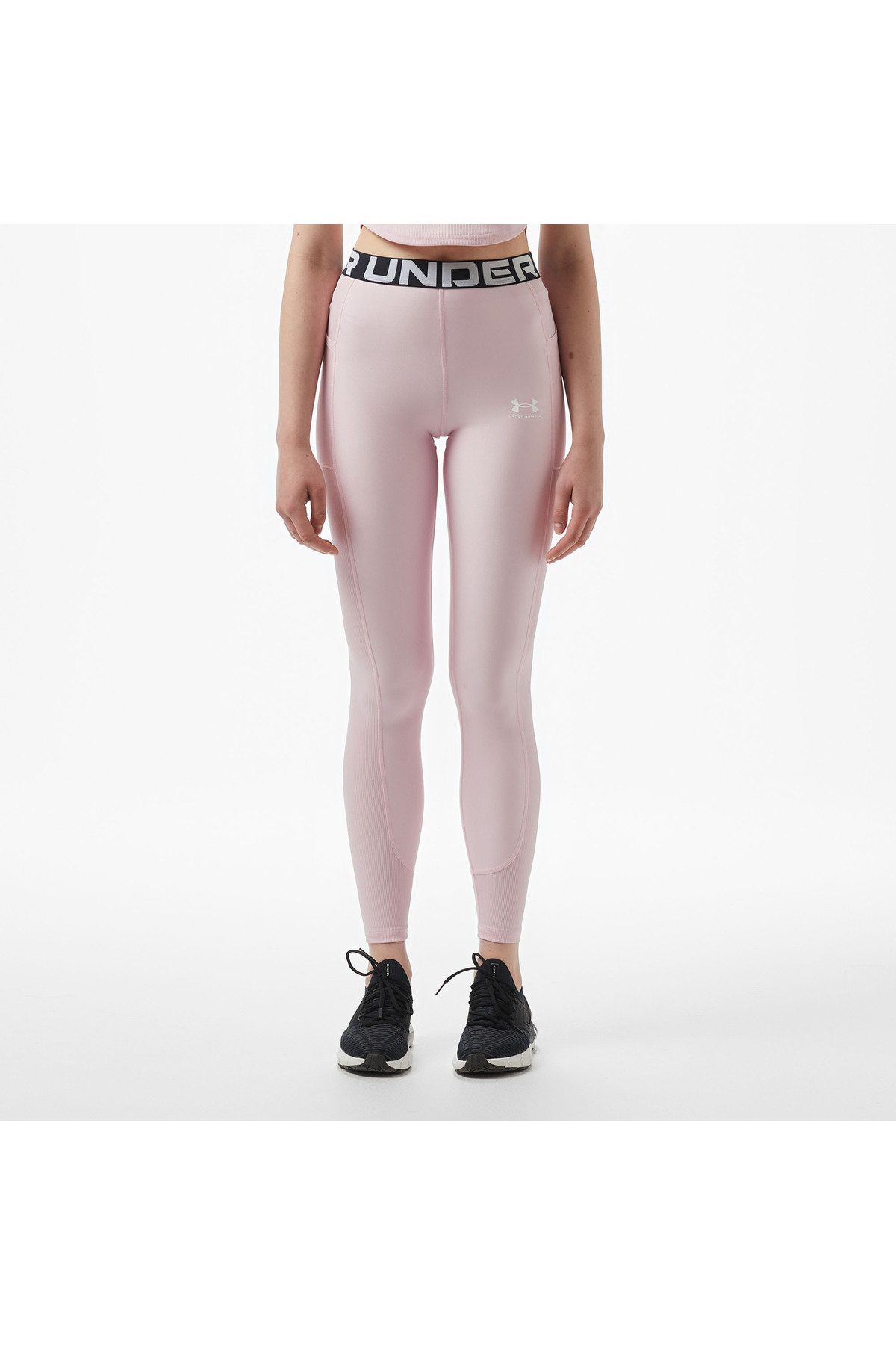 Under Armour Heatgear Rib Legging Kadın Pembe Antrenman Taytı görsel 3