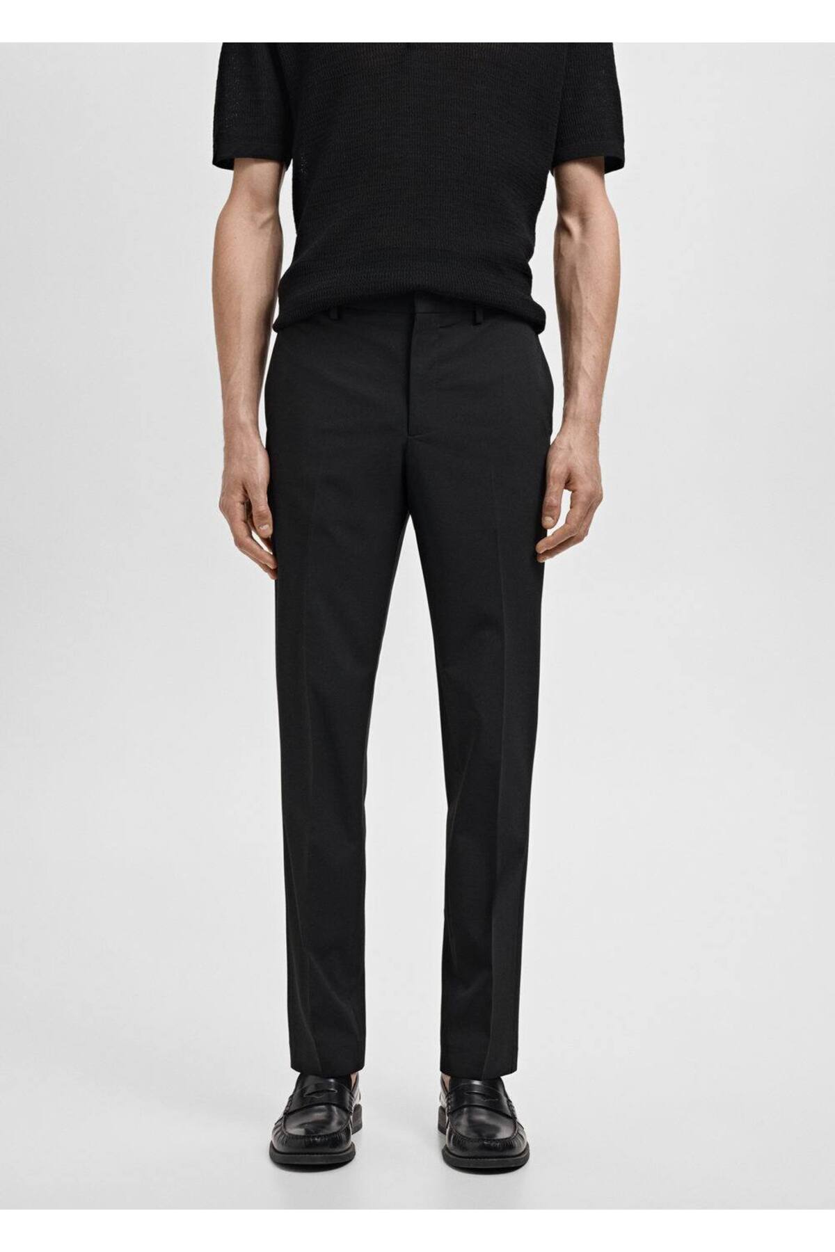 Süper slim fit streç kumaştan kumaş pantolon