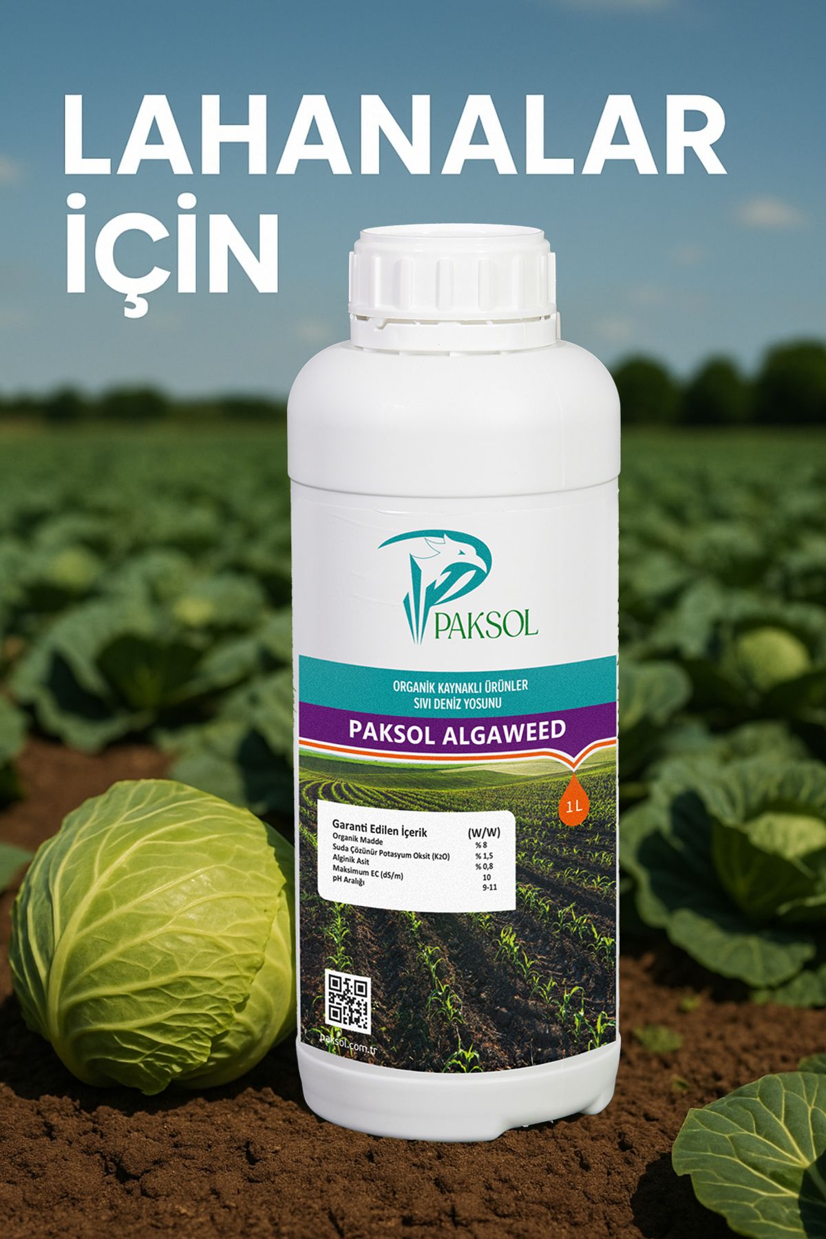 Paksol Lahanalar İçin Deniz Yosunlu Organik Sıvı Gübre Algaweed 1 Litre