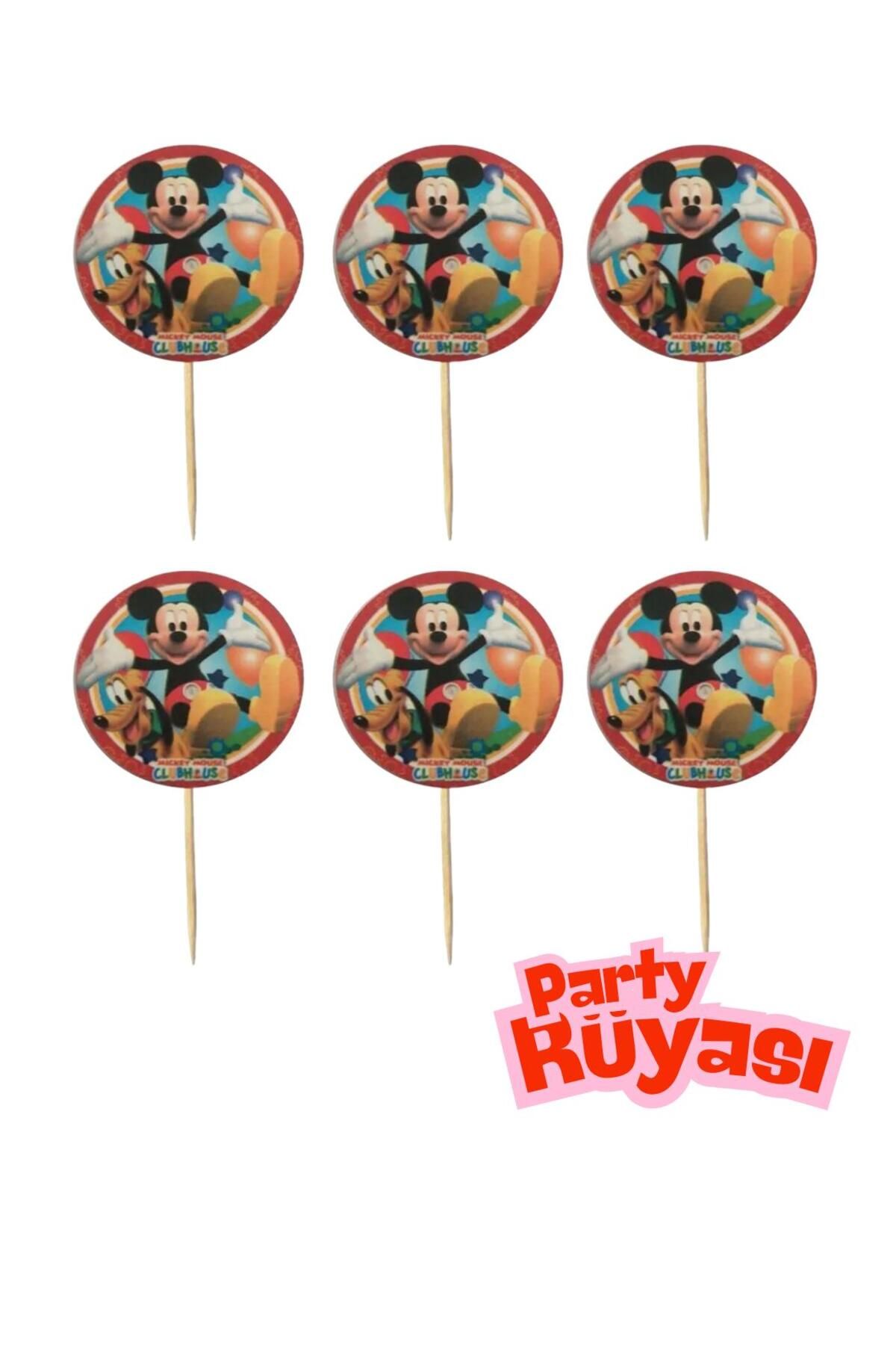 partyrüyası Mickey Mouse Doğum Günü Pasta Kürdanı Cupcake Süsleme Kürdan