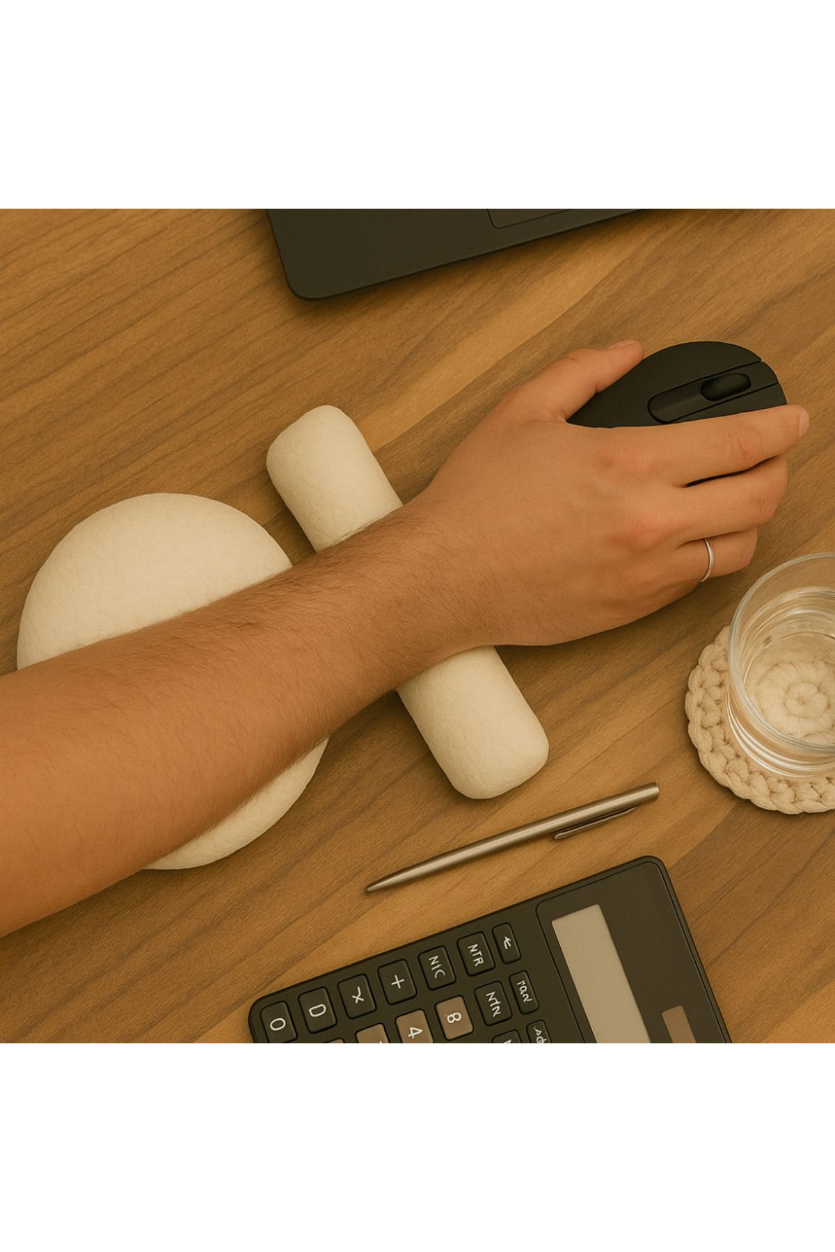 klubeconcept Ergonomik Diz Üstü Mouse Pad Dirsek ve Bilek Destek Yastık 2'li Set