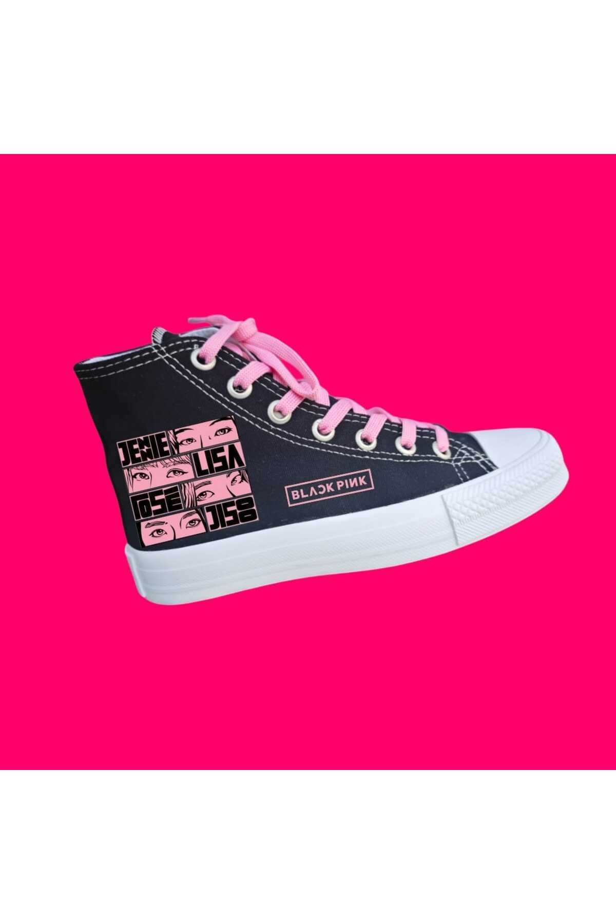 amazoondesing Black - Pink baskılı sneaker kız çocuk spor ayakkabı