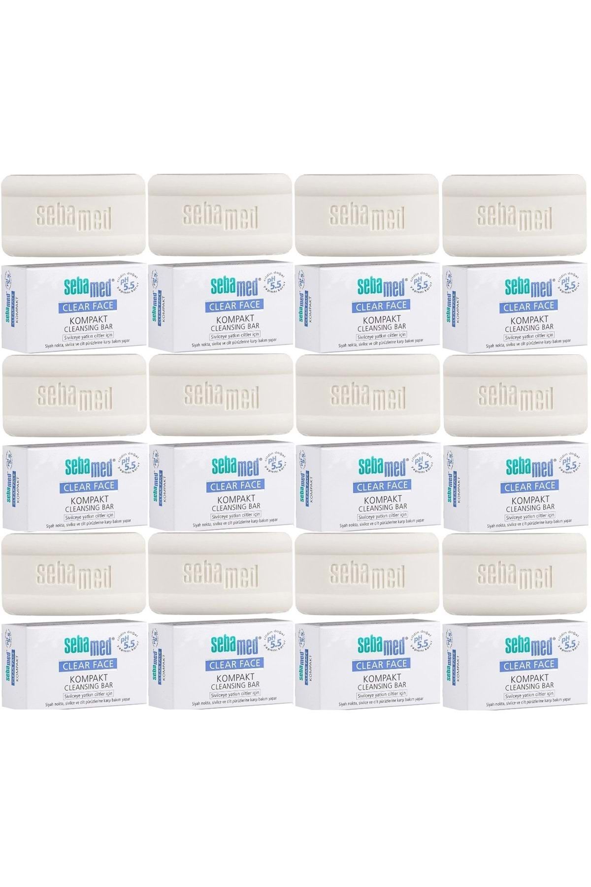 Sebamed Clear Face Kompakt Yüz Temizleme Barı Sabun Sivilceye Yatkın Cilt 100gr (12 Lİ SET)