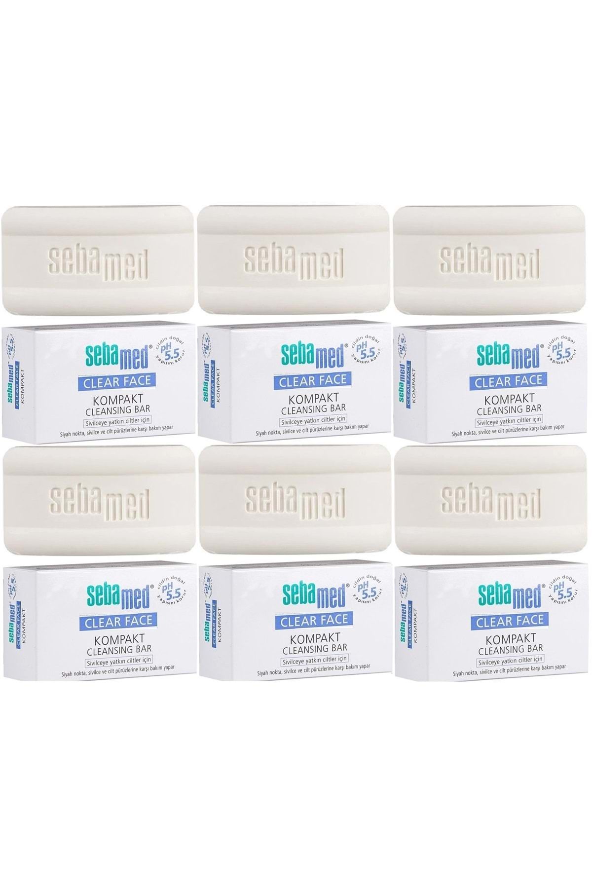 Sebamed Clear Face Kompakt Yüz Temizleme Barı Sabun Sivilceye Yatkın Cilt 100gr (6 LI SET)