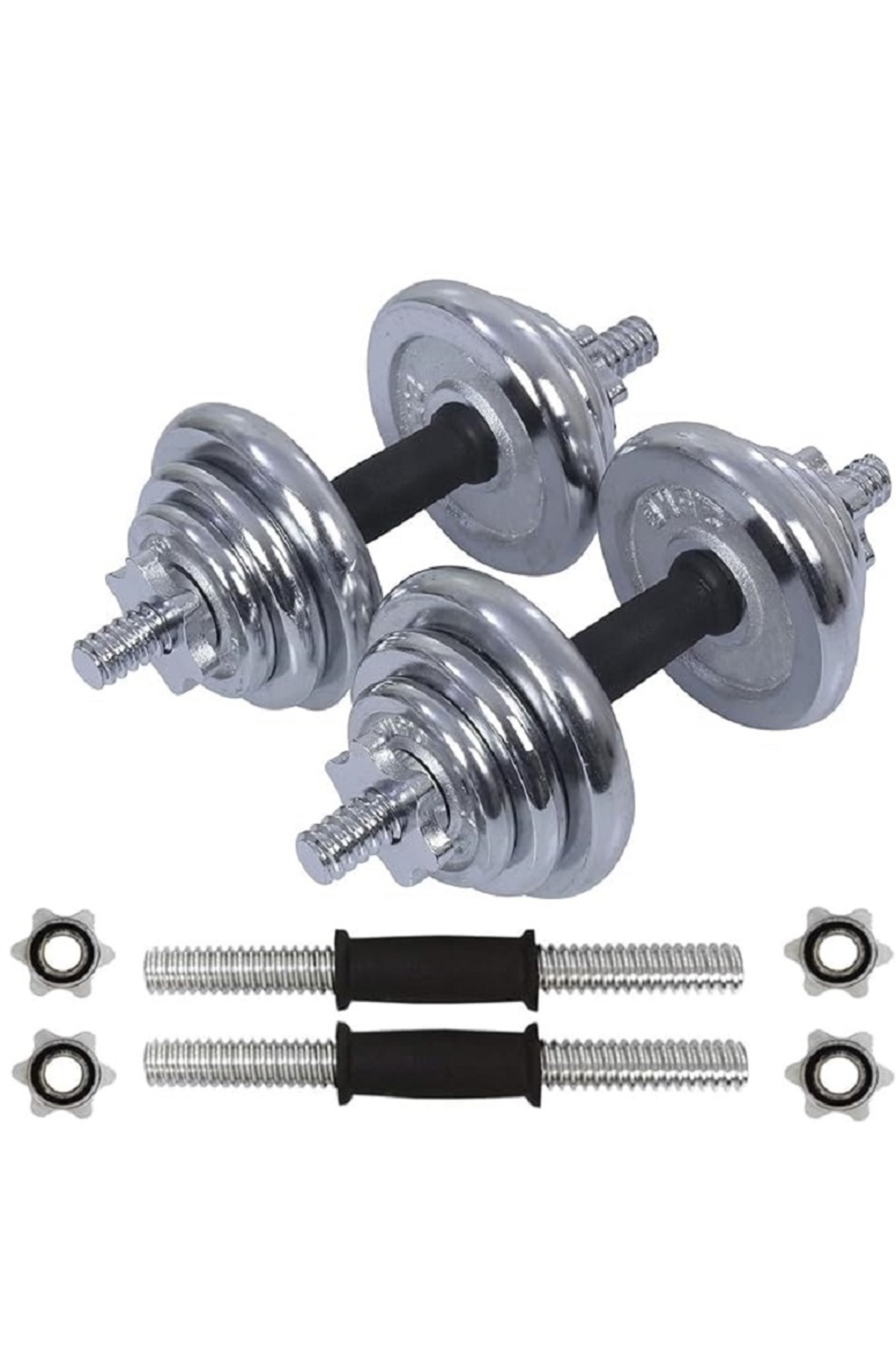 مجموعة اثقال دمبل 20 كيلو قابلة للتعديل من الحديد المصبوب مثالية لكمال الاجسام واللياقة البدنية