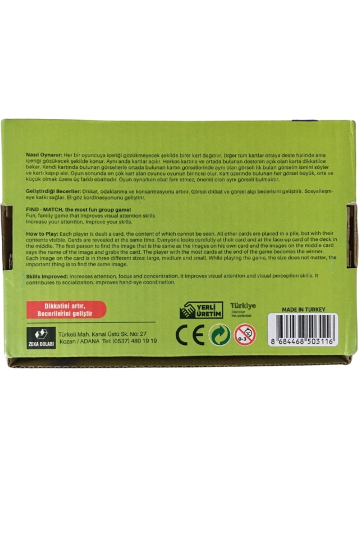 ZEKA DOLABI-Find Match (Find Match - Box Game - Dobble Vari - Toy) 5
