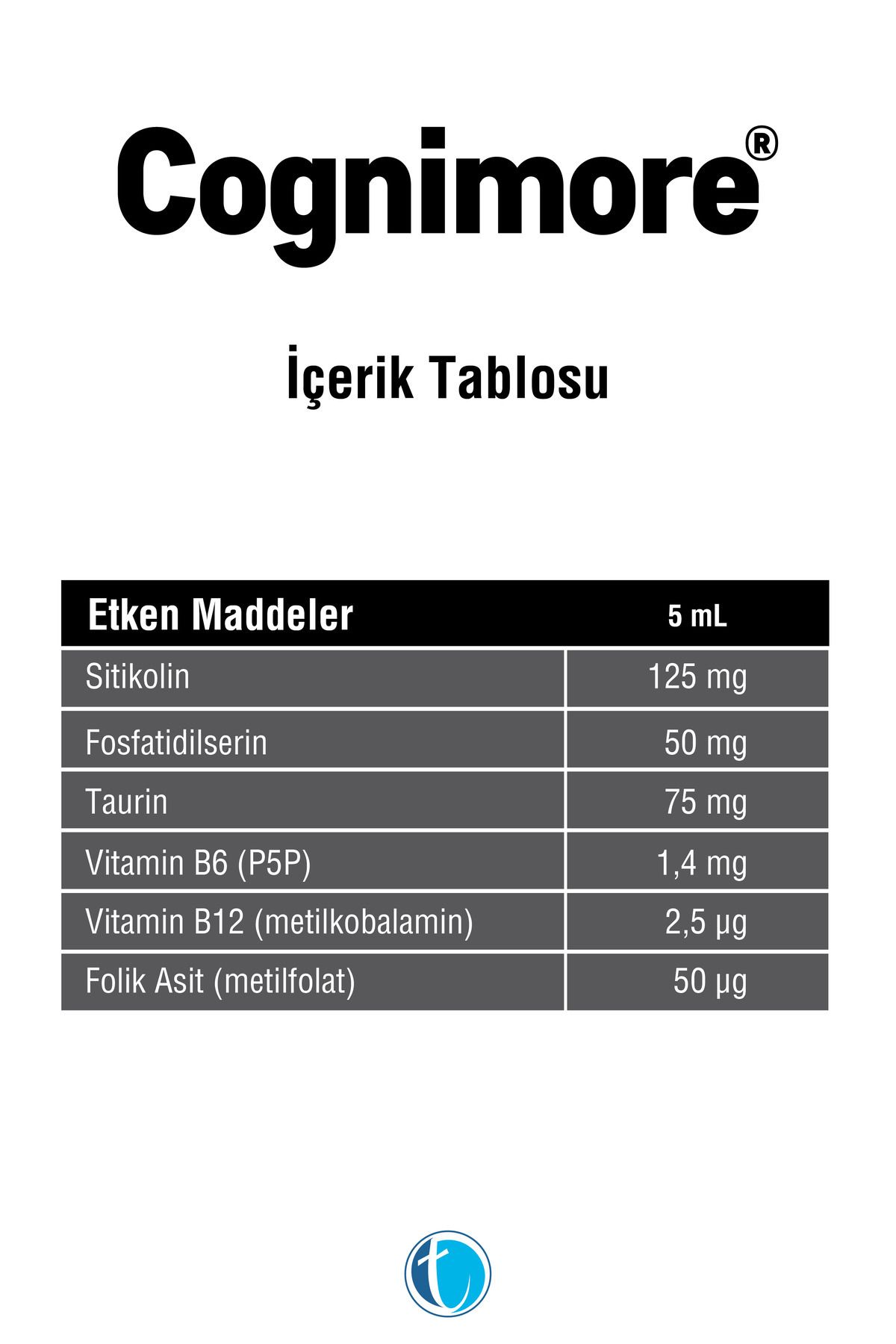 Cognimore-150 ml Cyticoline, Phosphatidilserin and Taurin Syrup 3