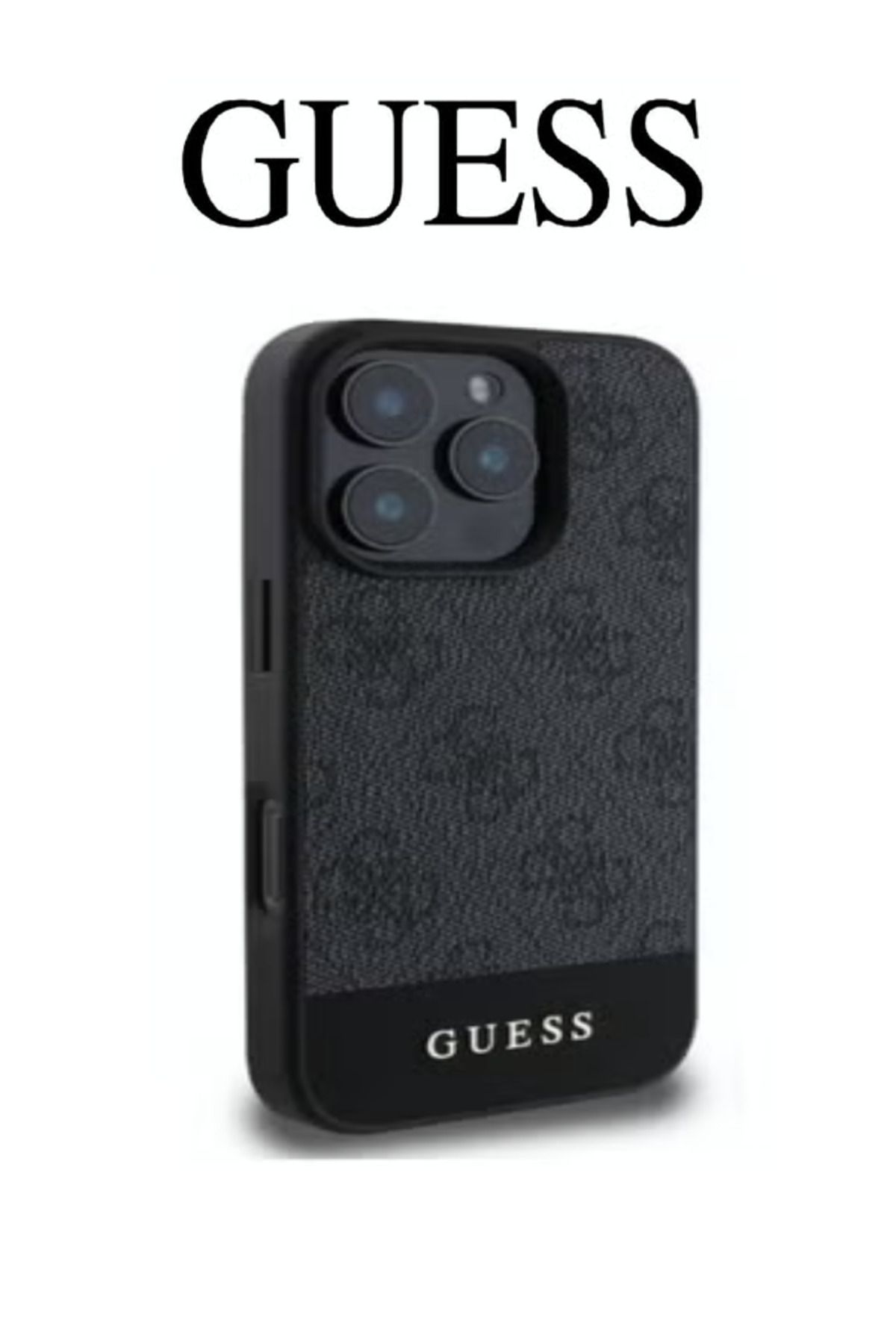 Guess-كفر GUESS جلد أسود لأيفون 16 برو ماكس – تصميم أنيق بشعار أصلي ومعتمد من سي جي موبايل 5