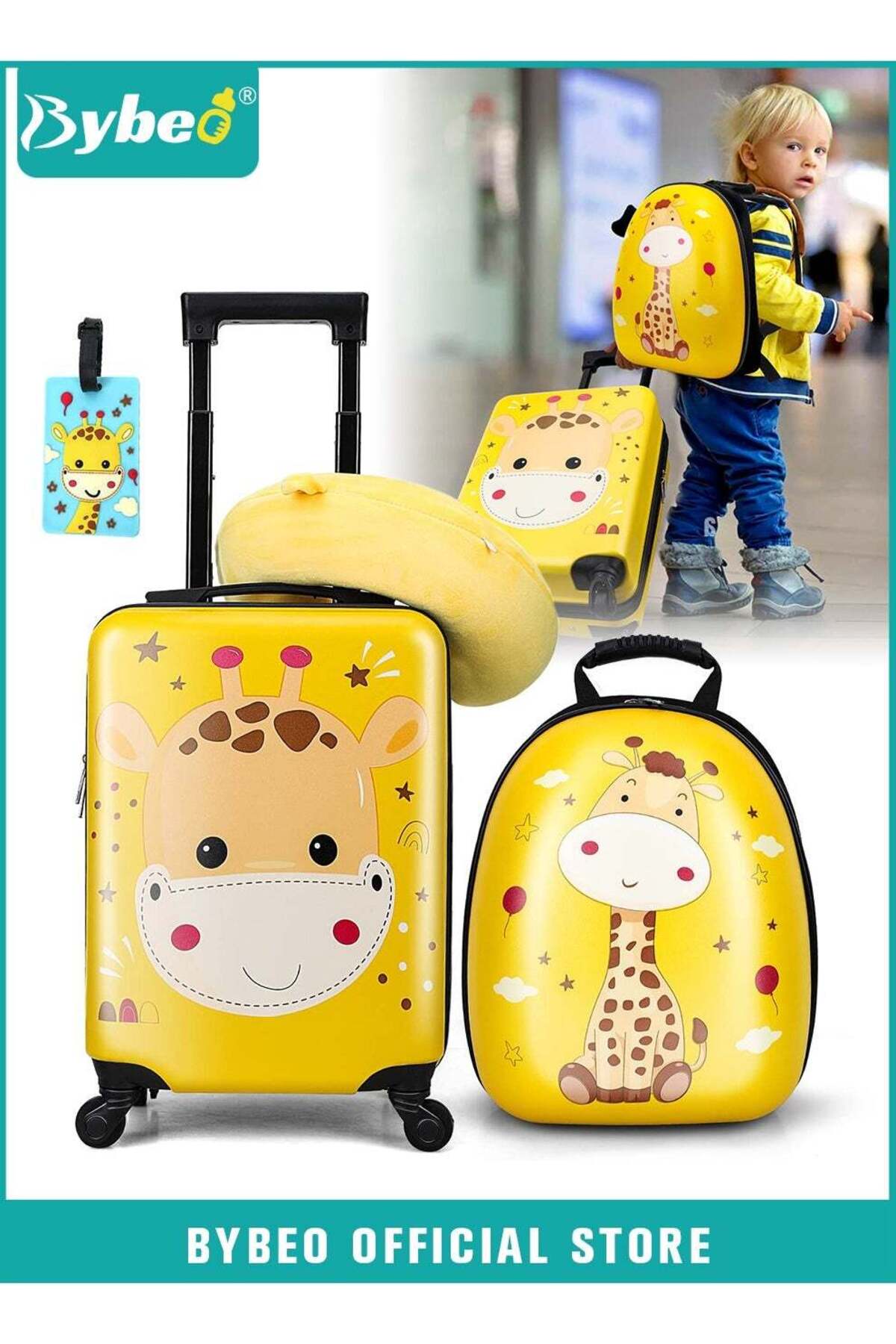 مجموعة حقائب سفر للأطفال، 3 قطع، حقيبة سفر للأطفال...