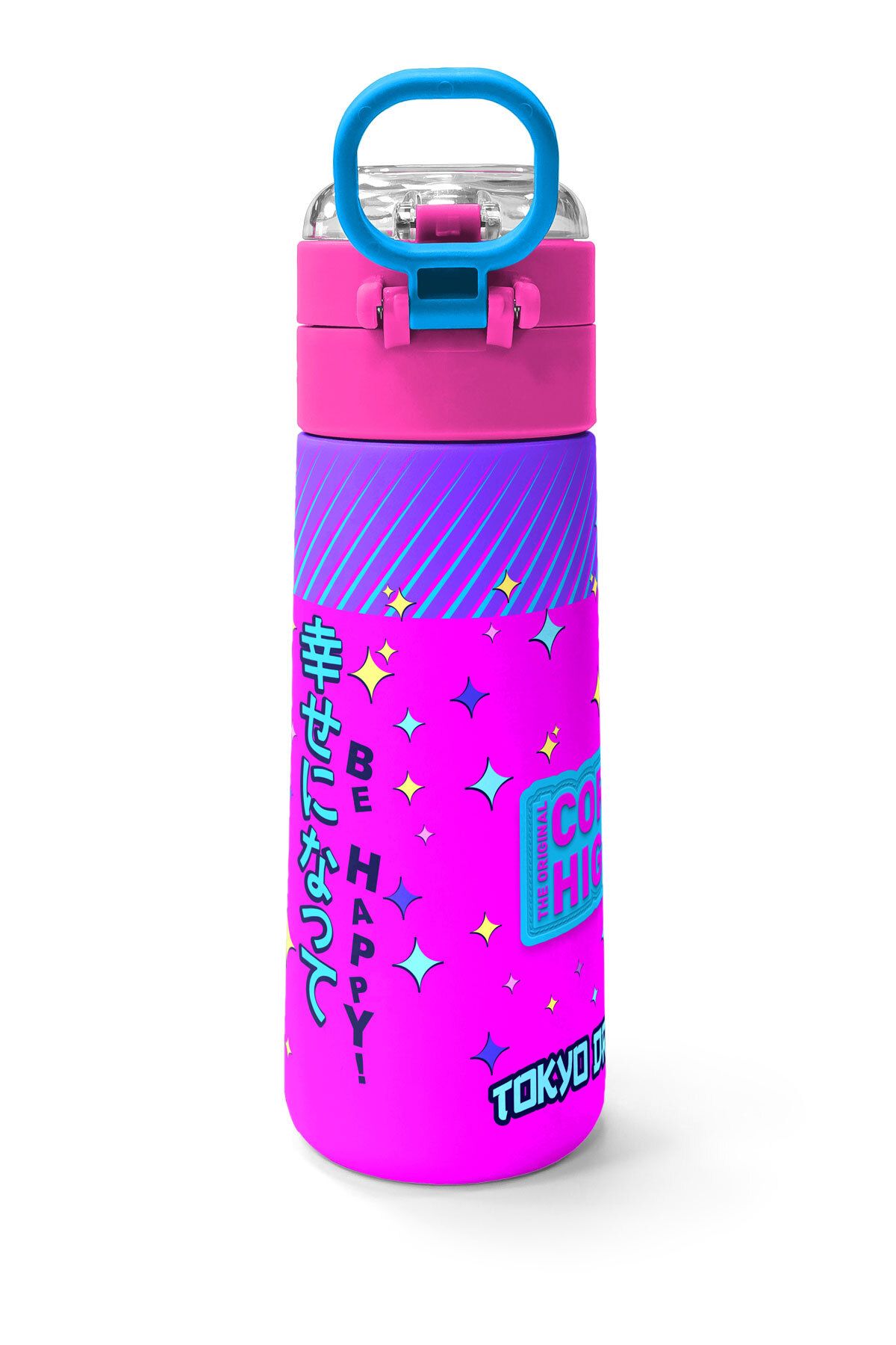 Coral High-Kids Purple Pink Blue K-Poppatterned Steel Thermos with Straw and Direct Drinking 500 ml 31831 4