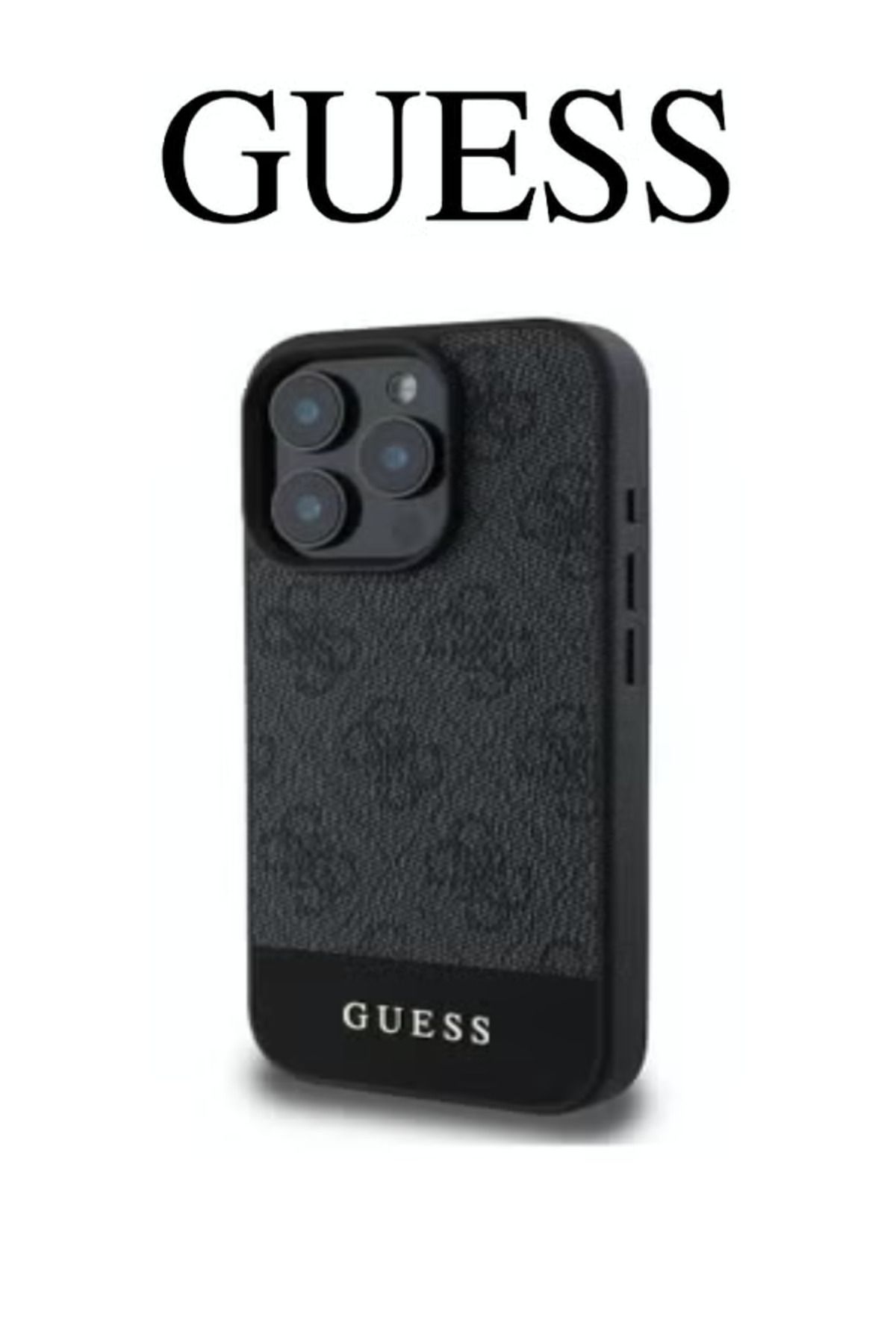 Guess-كفر GUESS جلد أسود لأيفون 16 برو ماكس – تصميم أنيق بشعار أصلي ومعتمد من سي جي موبايل 3