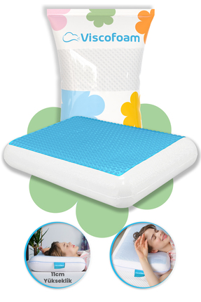 Viscofoam Lüks Terletmeyen Ortopedik Yastık Serinleten Visco Yastık Jelli Yas...