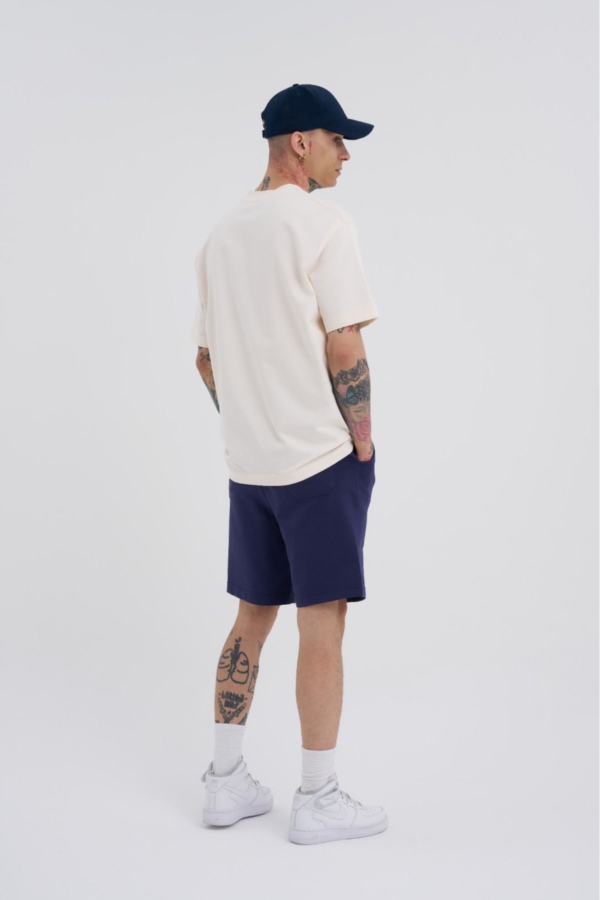 شلوارک و برمودا آبی مردانه یونیسکس Surmed Basic Shorts Navy Blue Machinist