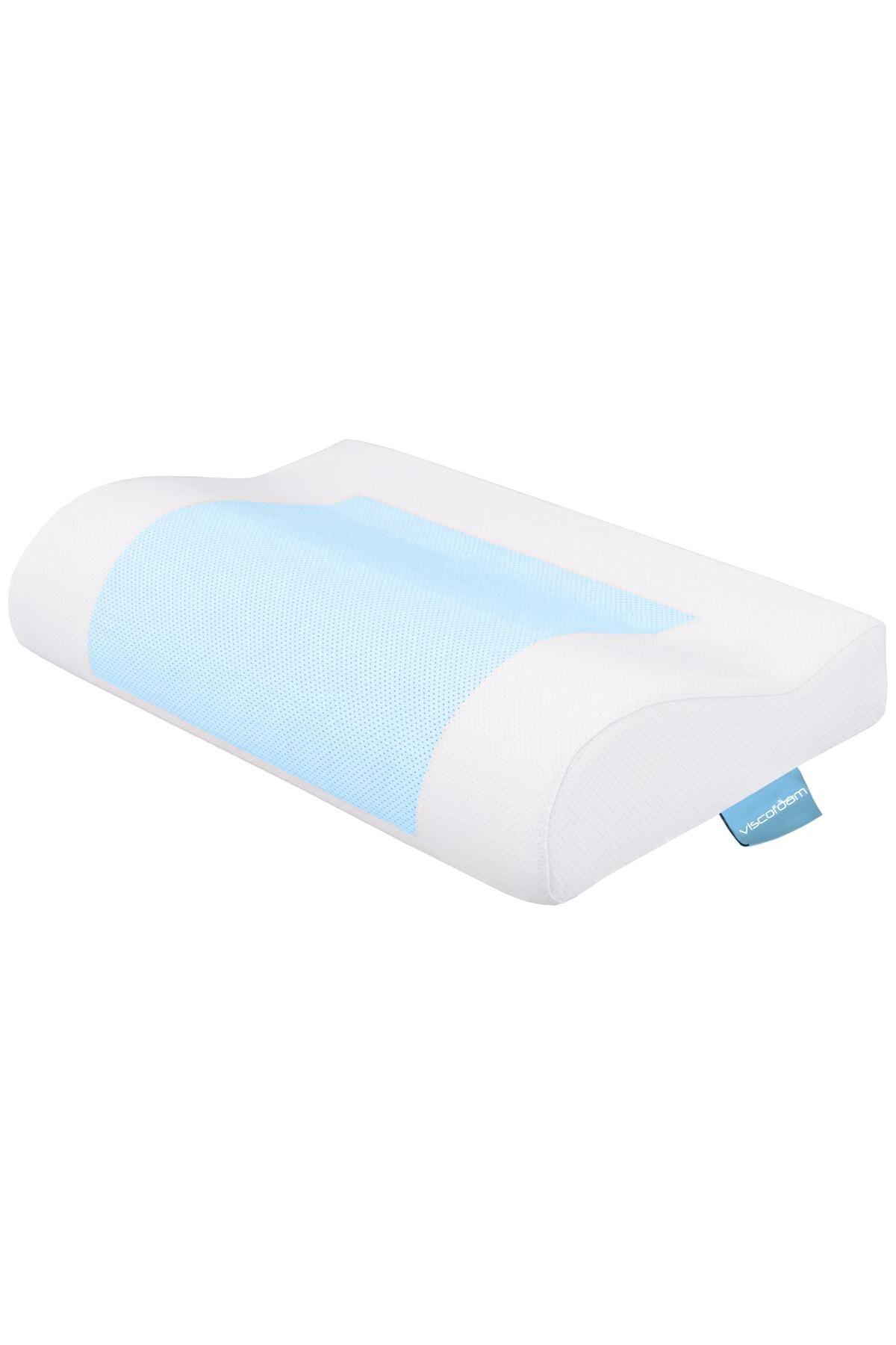 Viscofoam-Anti-Sweat Neck Supported Orthopedic Pillow Gel Visco Pillow - 47X30X10-8Cm 3