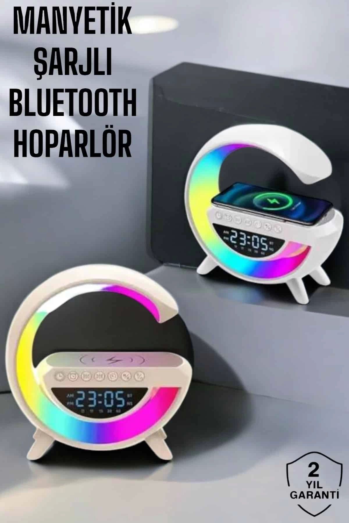 Heez Bluetooth Hoparlör 15W Kablosuz Hızlı Şarj LED Gece Lambası