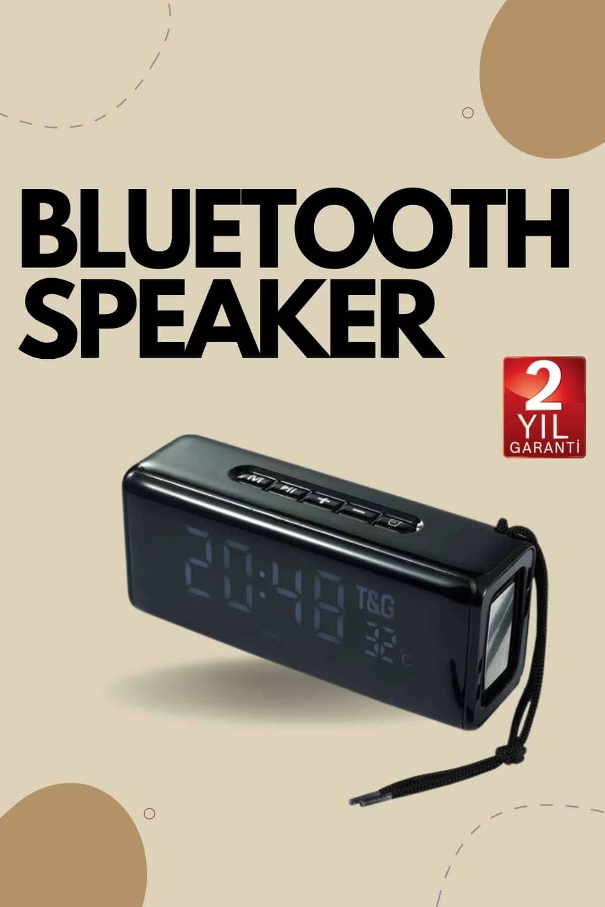 hayalimsah Bluetooth Hoparlör Speaker Saat Göstergeli Uzun Pil Ömrü Taşınabilir