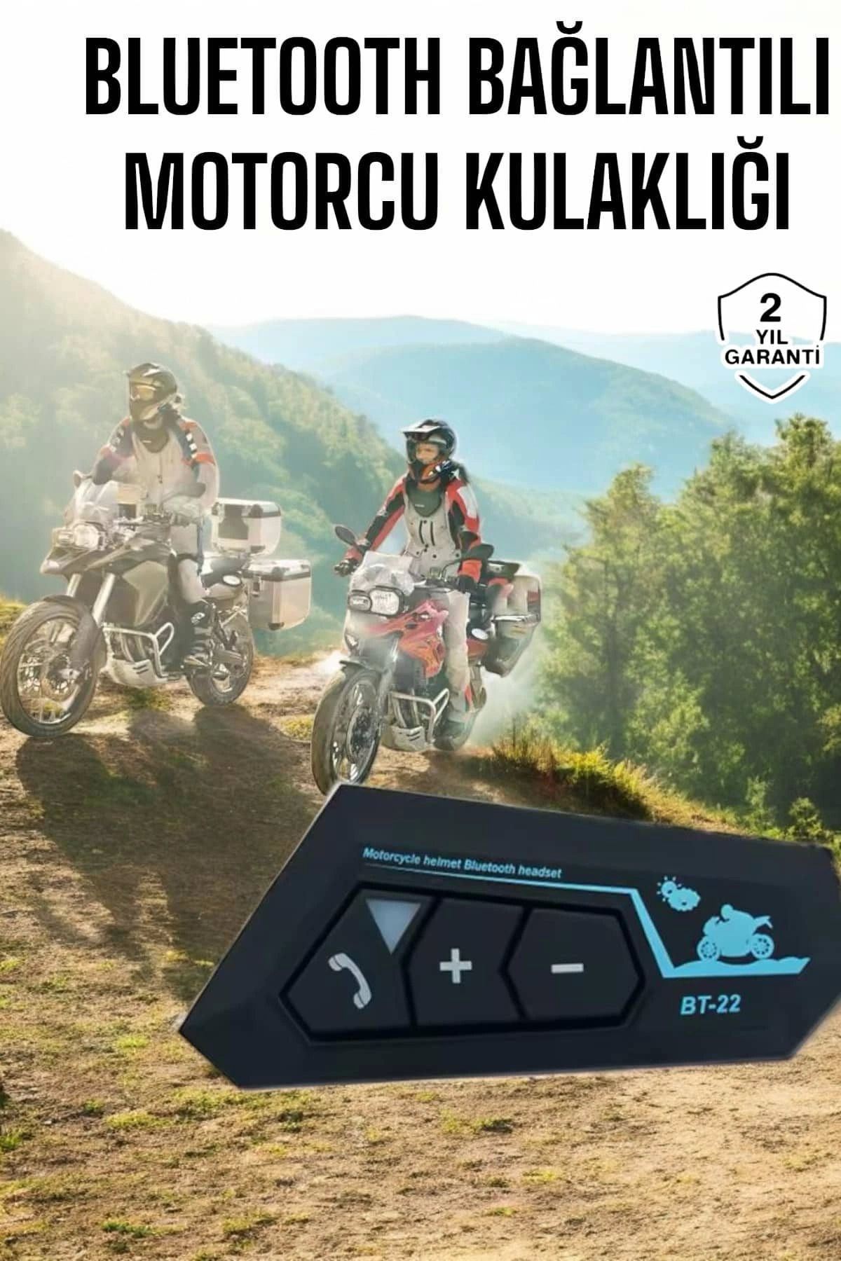 MELFSHOP İnterkom Intercom Kask Kulaklık Bt22 Bluetooth Motosiklet Kulaklık 5.0 Bluetooth