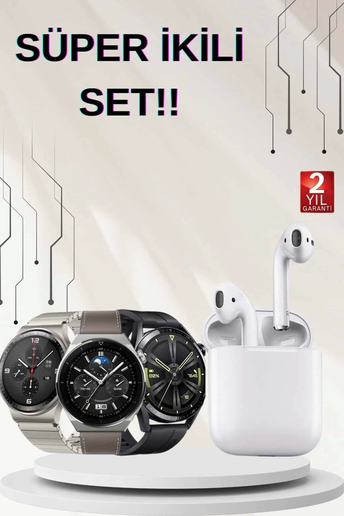 MELFSHOP Akıllı Saat ve Kulaklık Seti Dokunmatik Ekran 5.0 Bluetooth Bağlantılı Sesli Görüşme