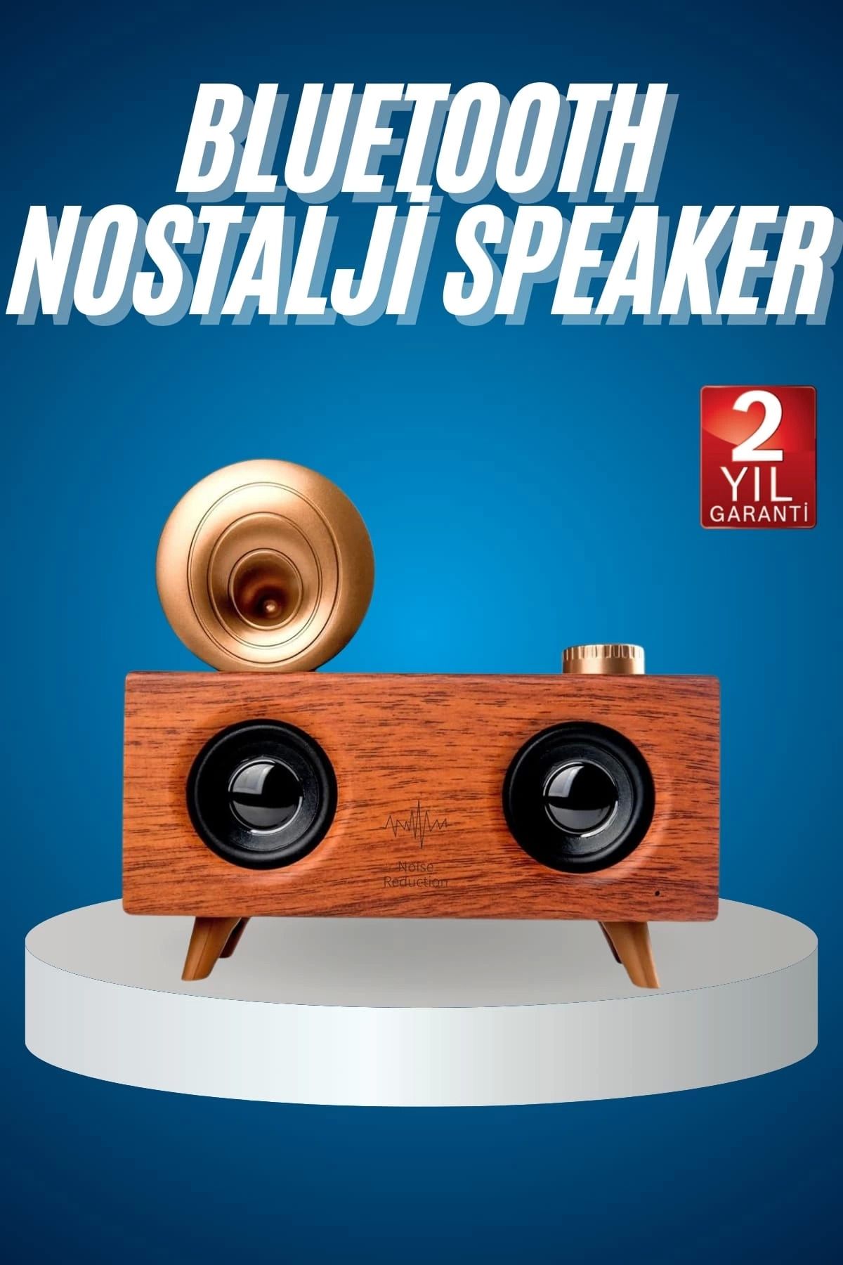 hayalimsah Bluetooth Nostalji Speaker Radyo Gramofon Ahşap Renk Vintage