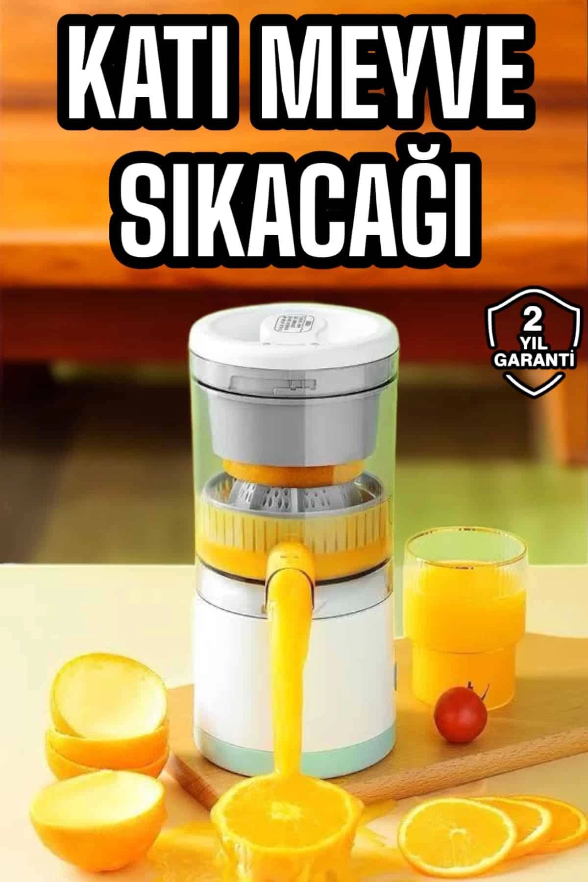feifei Katı Meyve Sıkacağı Taşınabilir USB Şarjlı Pratik Paslanmaz Çelik Bıçaklı