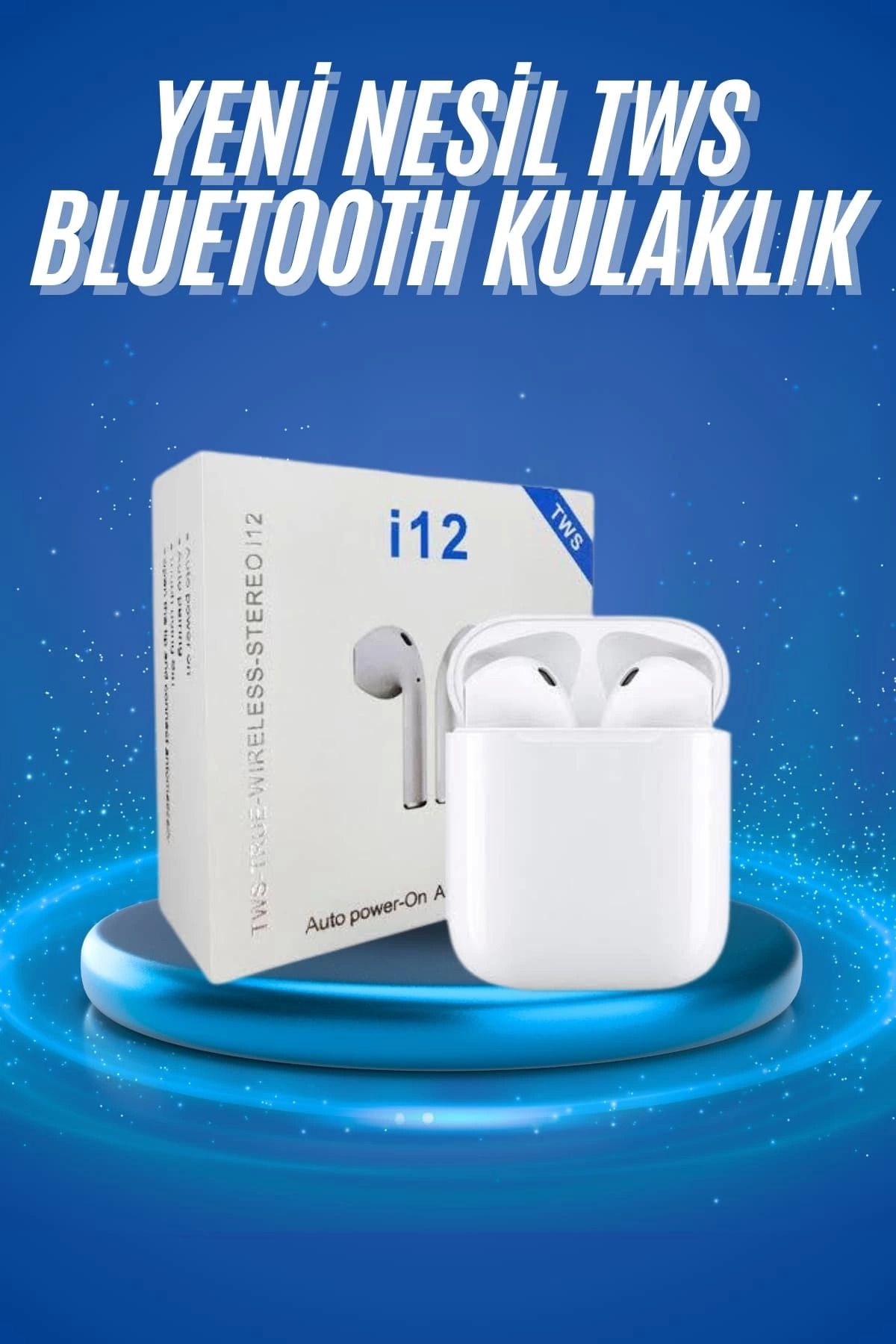 MELFSHOP Kablosuz Bluetooth Kulaklık Yeni Nesil Android ve İOS Uyumlu Kulaklık Beyaz