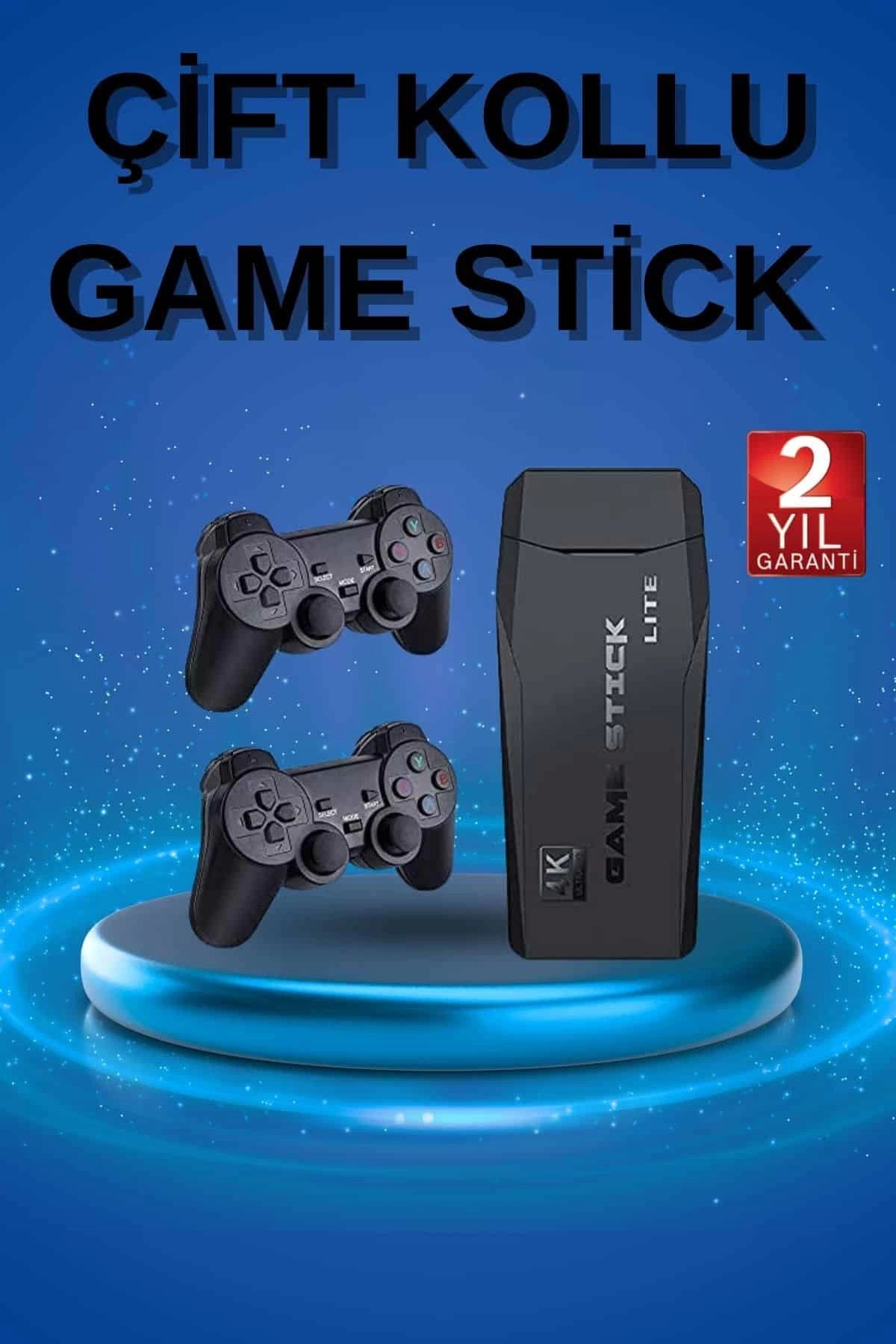 ÖYKÜ VE YİĞİT Retro Oyunlar 4k Game Stick 2.4g Kablosuz Çift Kol 3500 Oyun Atari