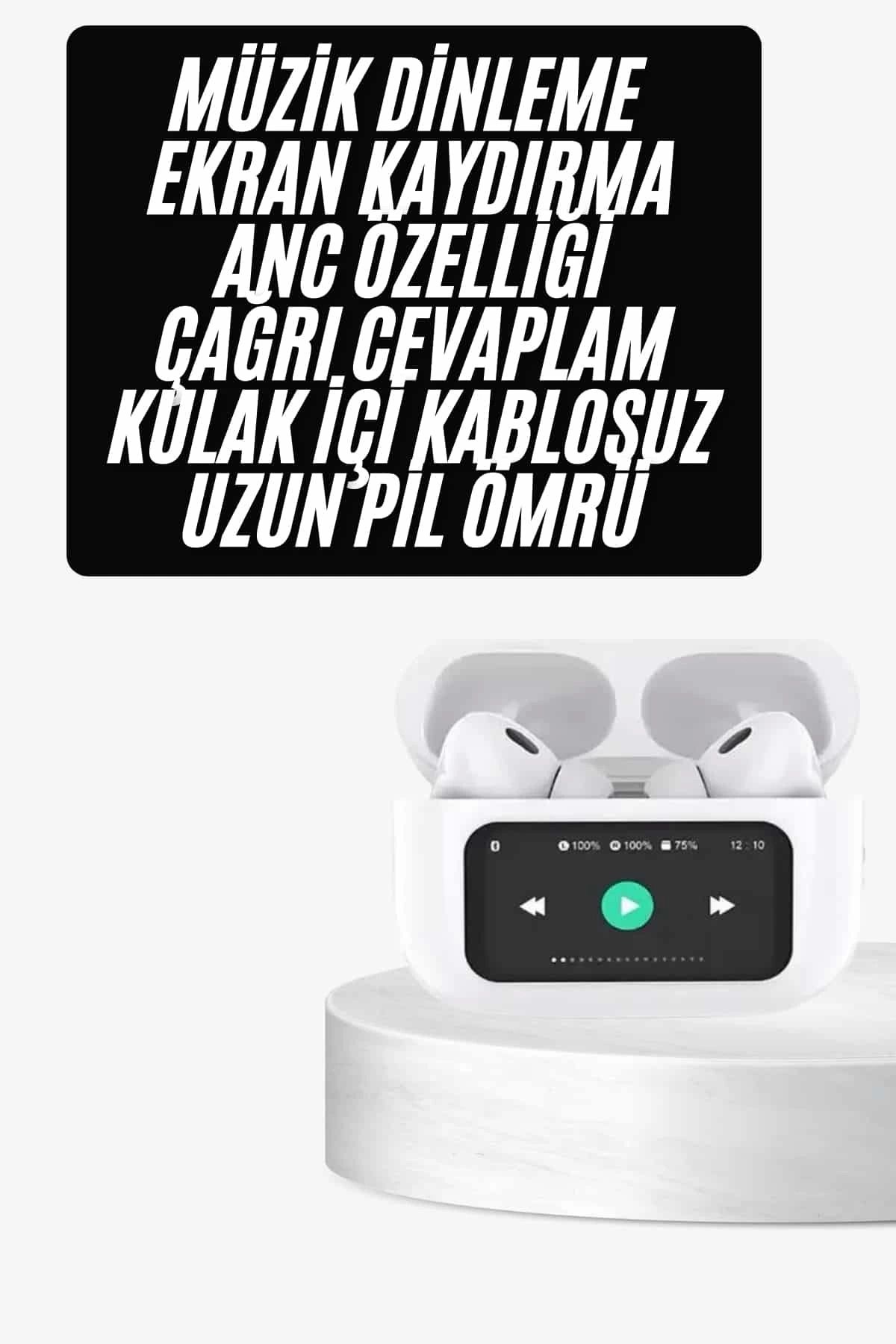 MELFSHOP Dokunmatik Ekranlı ANC/ENC Yeni Nesil Pro Bluetooth Kulaklık Dokunmatik Ekran