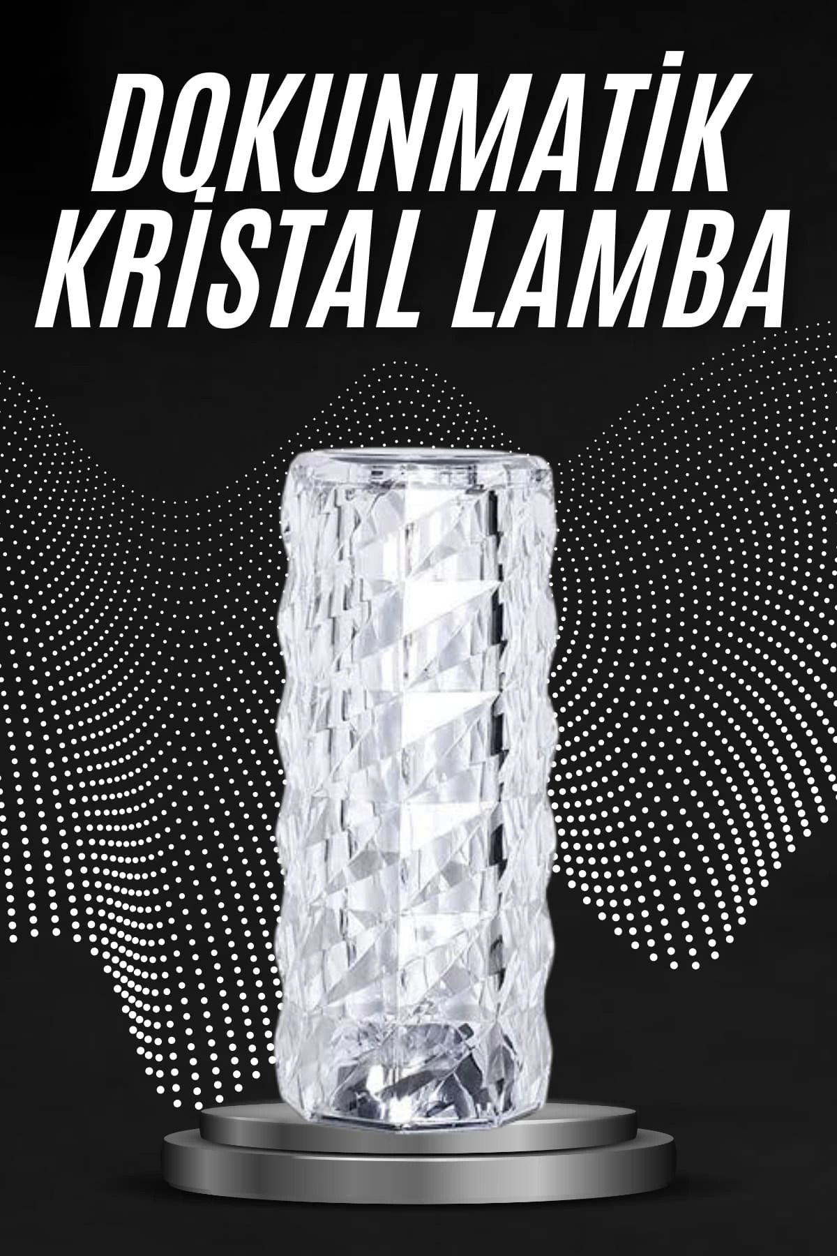 DENİZBİLİŞİM Kristal Lamba Masa Lambası Şarjlı Masa Lambası Dokunmatik Sensör Usb Şarjlı