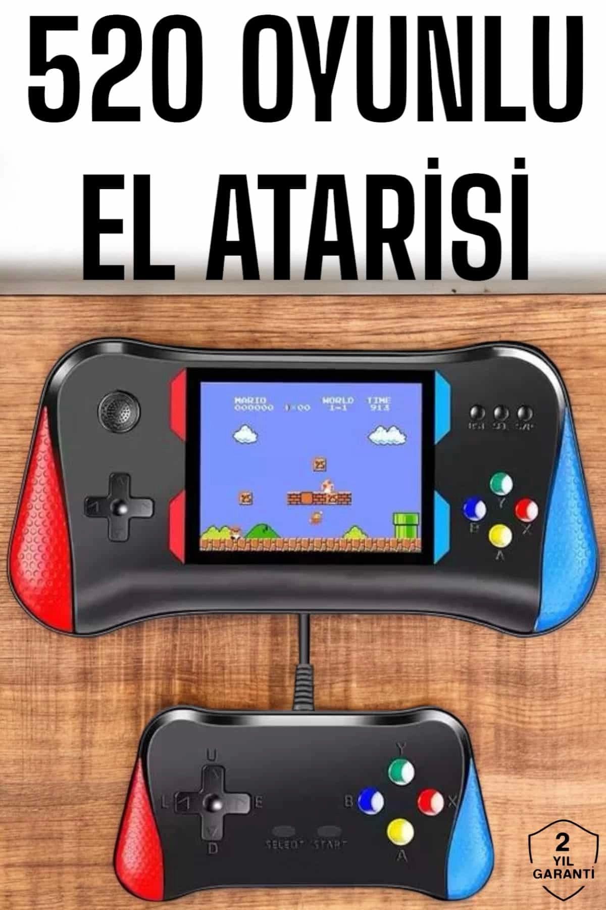 ÖYKÜ VE YİĞİT Gamepad Joystick 500 Oyunlu Retro Oyun Konsolu Tv Bağlantı Özellikli 2 Kişilik Destekli