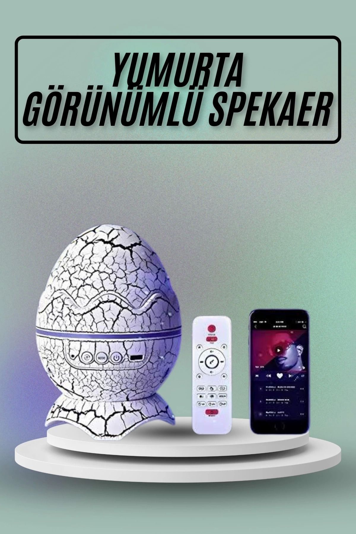 Heez Yumurta Görünümlü Masa ve Gece Lambası Renk Değiştirebilen Projektör