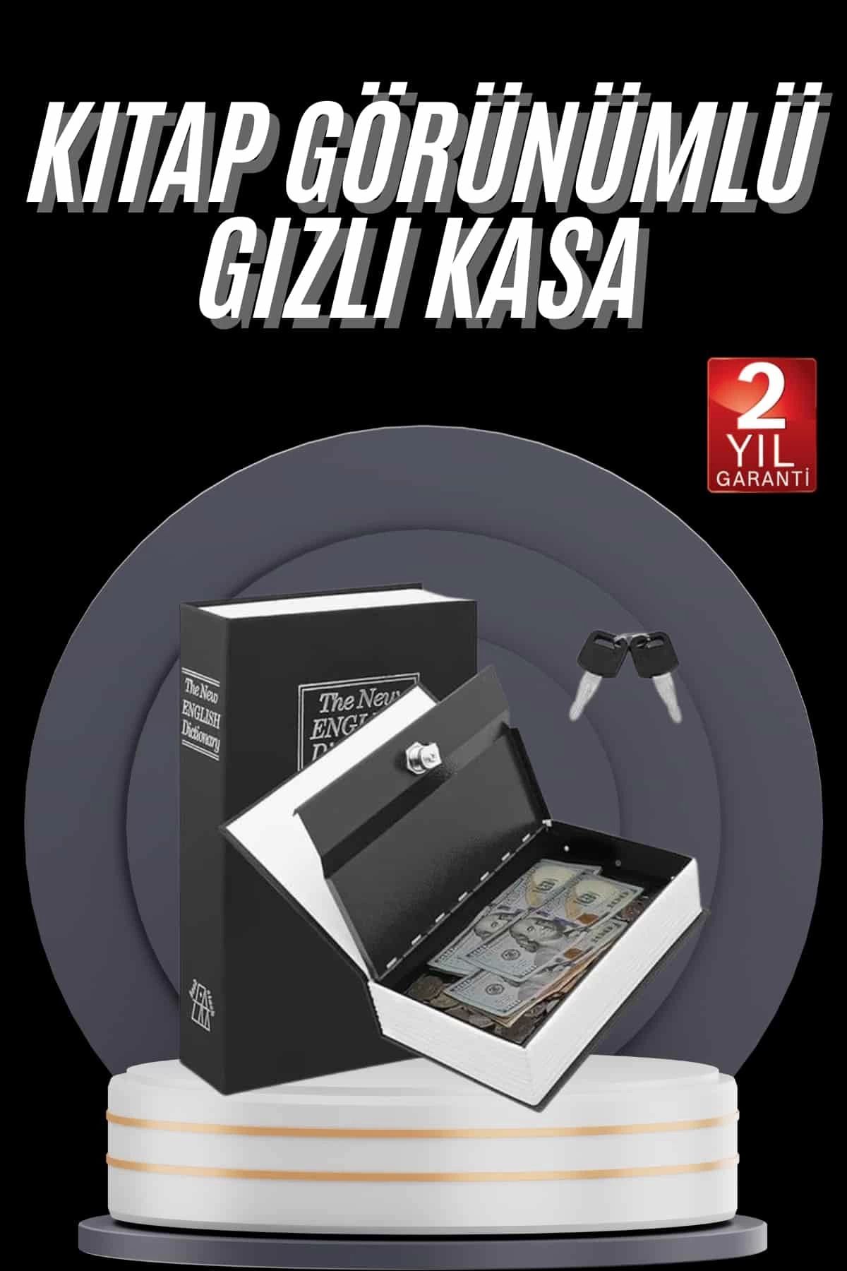 Heez Gizli Kasa Kilitli Sözlük Görünümlü 18cm Gizli Kasa Büyük Boy Anahtarlı