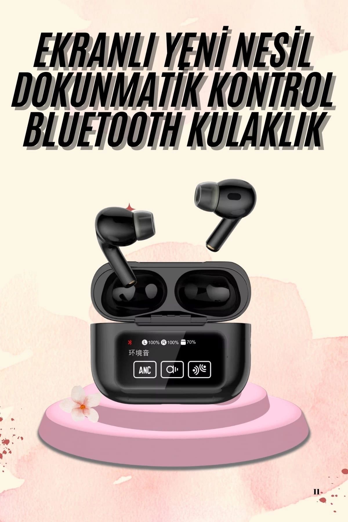 MELFSHOP Yeni Nesil Pro Ekranlı Bluetooth Kulaklık 5.0 Bluetooth