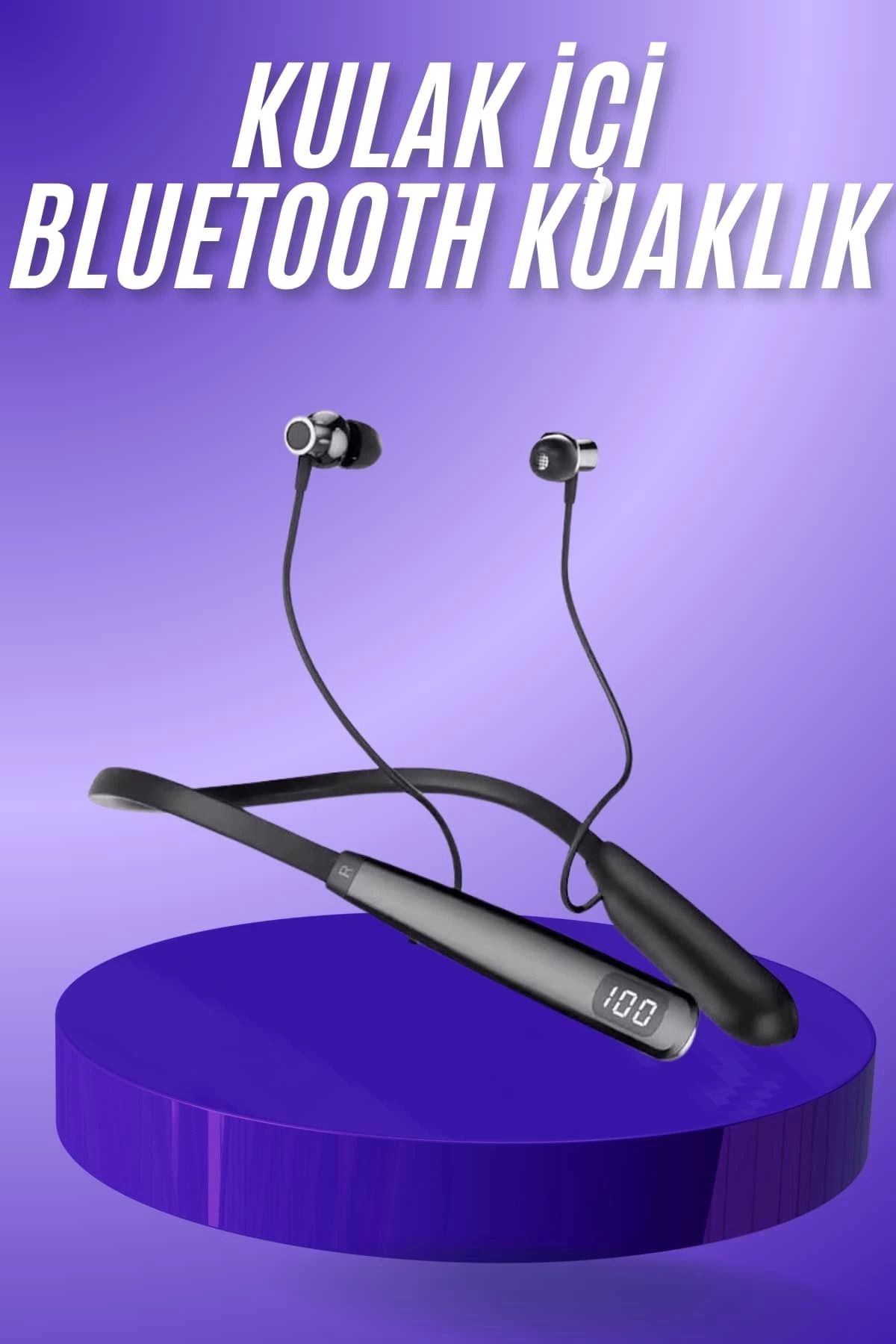 MELFSHOP Bluetooth Kulaklık Şarj Göstergeli 100 Saat Şarj Kapasiteli Sporcu Kulaklık