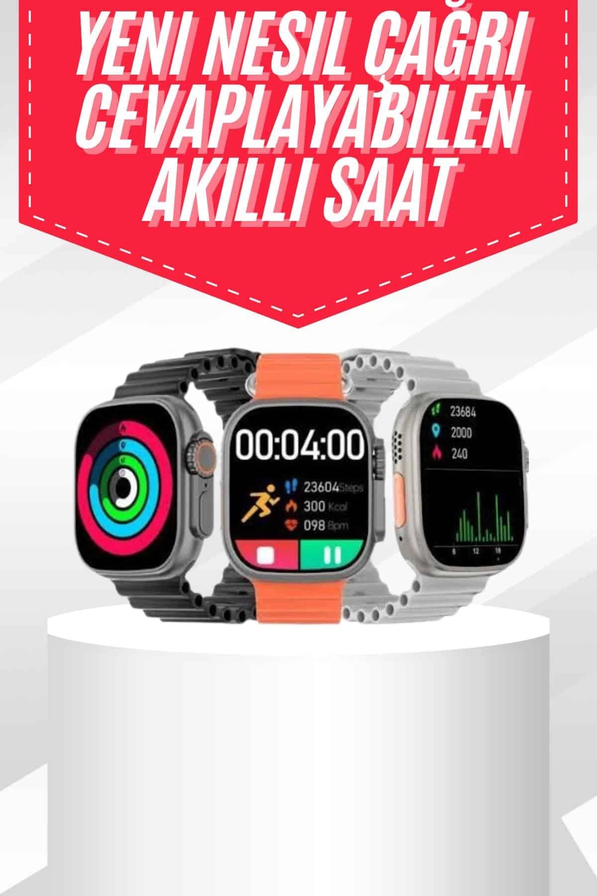 MELFSHOP Android ve İOS Uyumlu Uyku ve Sağlık Takibi Yapabilen 3 Kordonlu Akıllı Saat