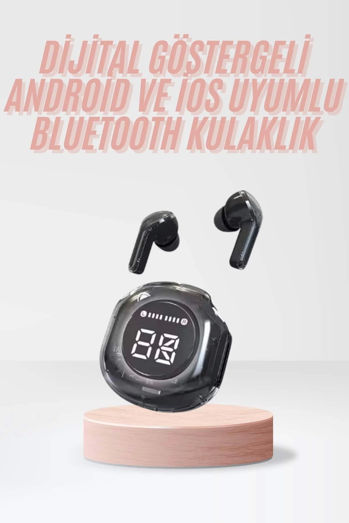 MELFSHOP Yeni Nesil Bluetooth Kulaklık Dijital Göstergeli Gaming Dokunmatik 5.3 Kablosuz