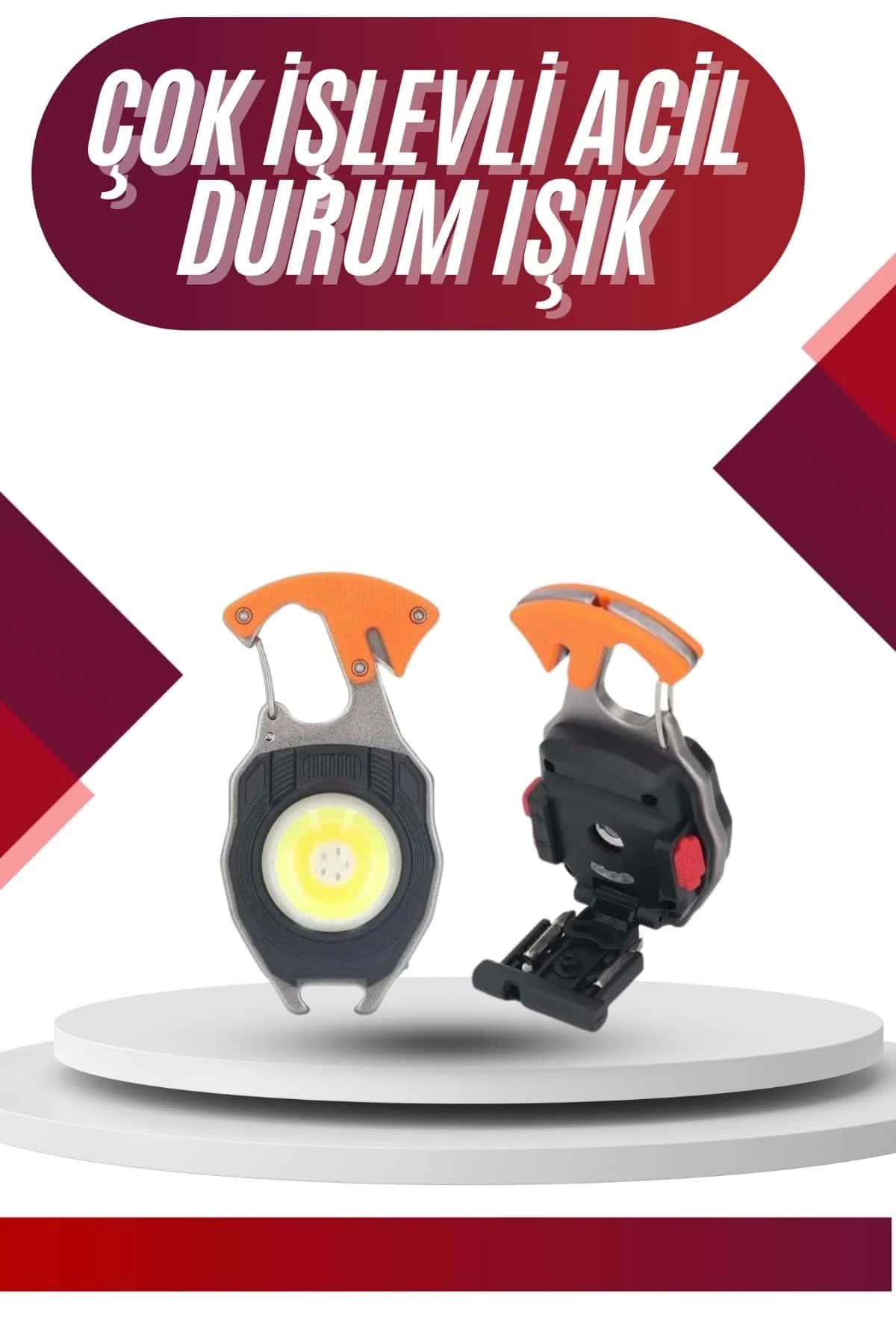 feifei 7 Modlu Mini Led Lamba Anahtarlık USB Şarjlı Kamp İçin Taşınabilir