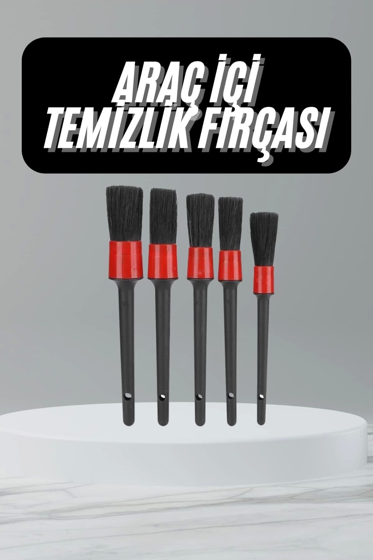 Heez 5 Adet Oto Detaylı Temizleyici Araç İçi Temizlik Fırça Seti Koltuk Döşeme Kapı Toz Alma Fırçası