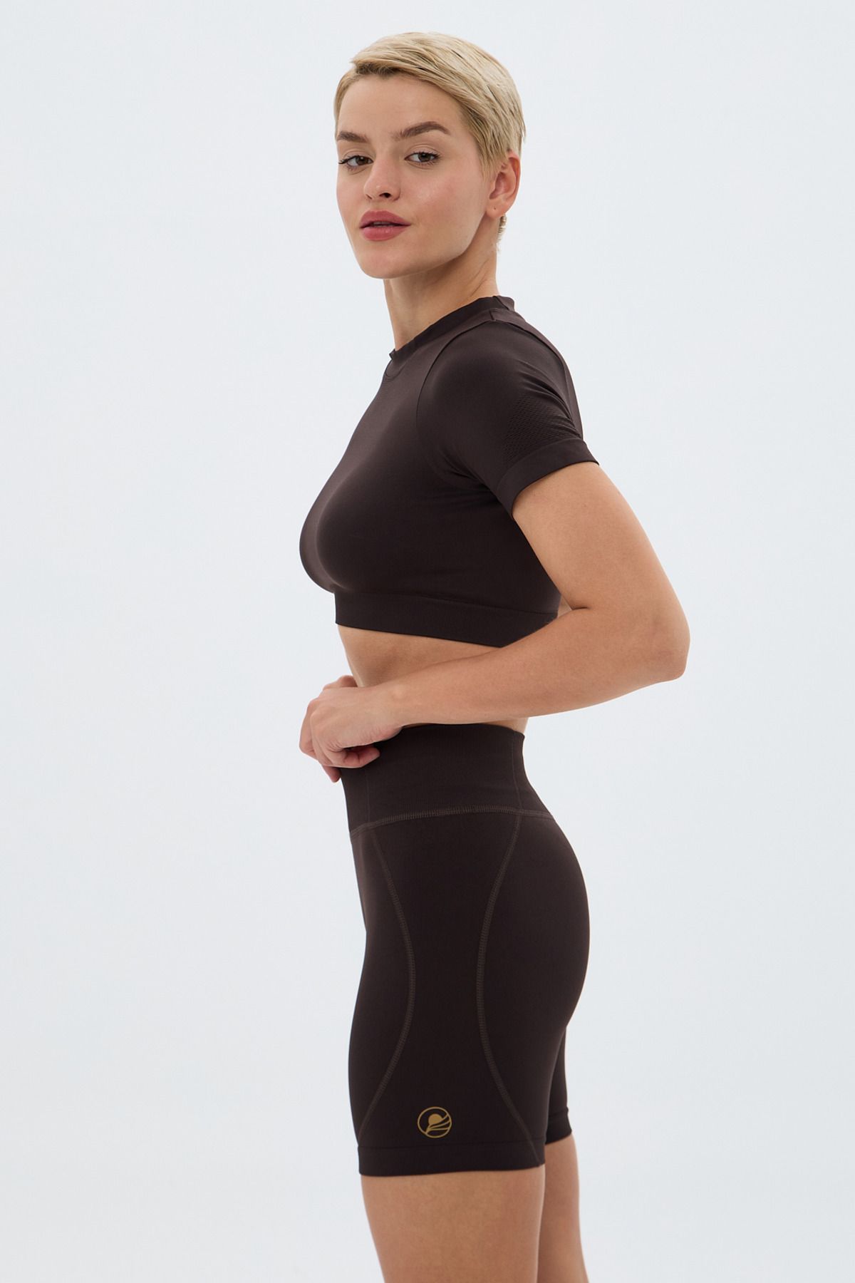 Oishii Aozora Sport Aktif Spor Mini Şort Kahve