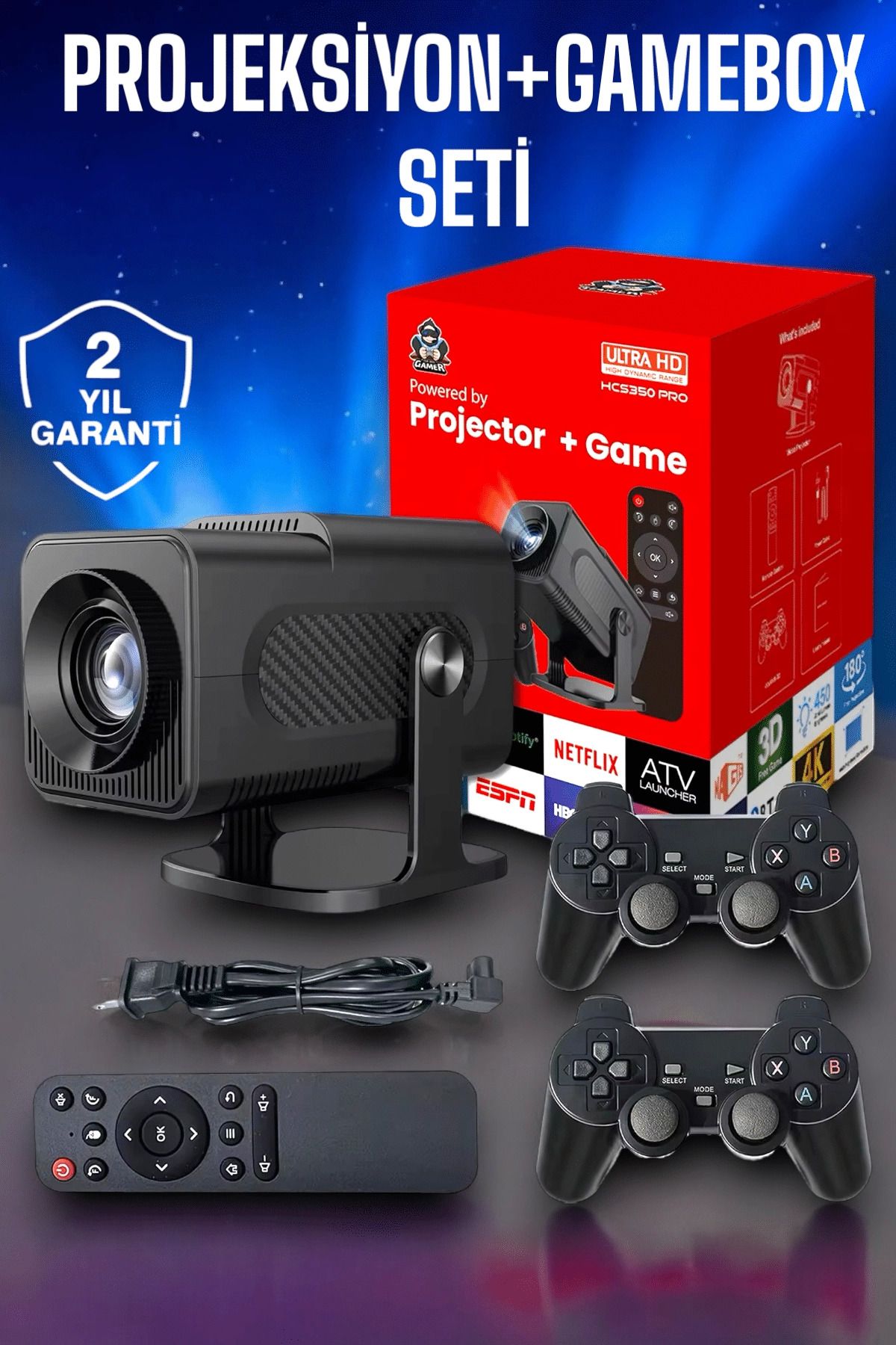 MELFSHOP Bluetooth ve Yüksek Çözünürlükle Donatılmış Kompakt Projeksiyon Cihazı