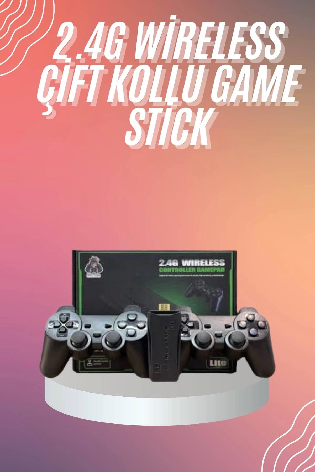 ÖYKÜ VE YİĞİT 4k Game Stick Oyun Konsolu 2.4g Kablosuz Çift Kol Nostaljik Oyunlar