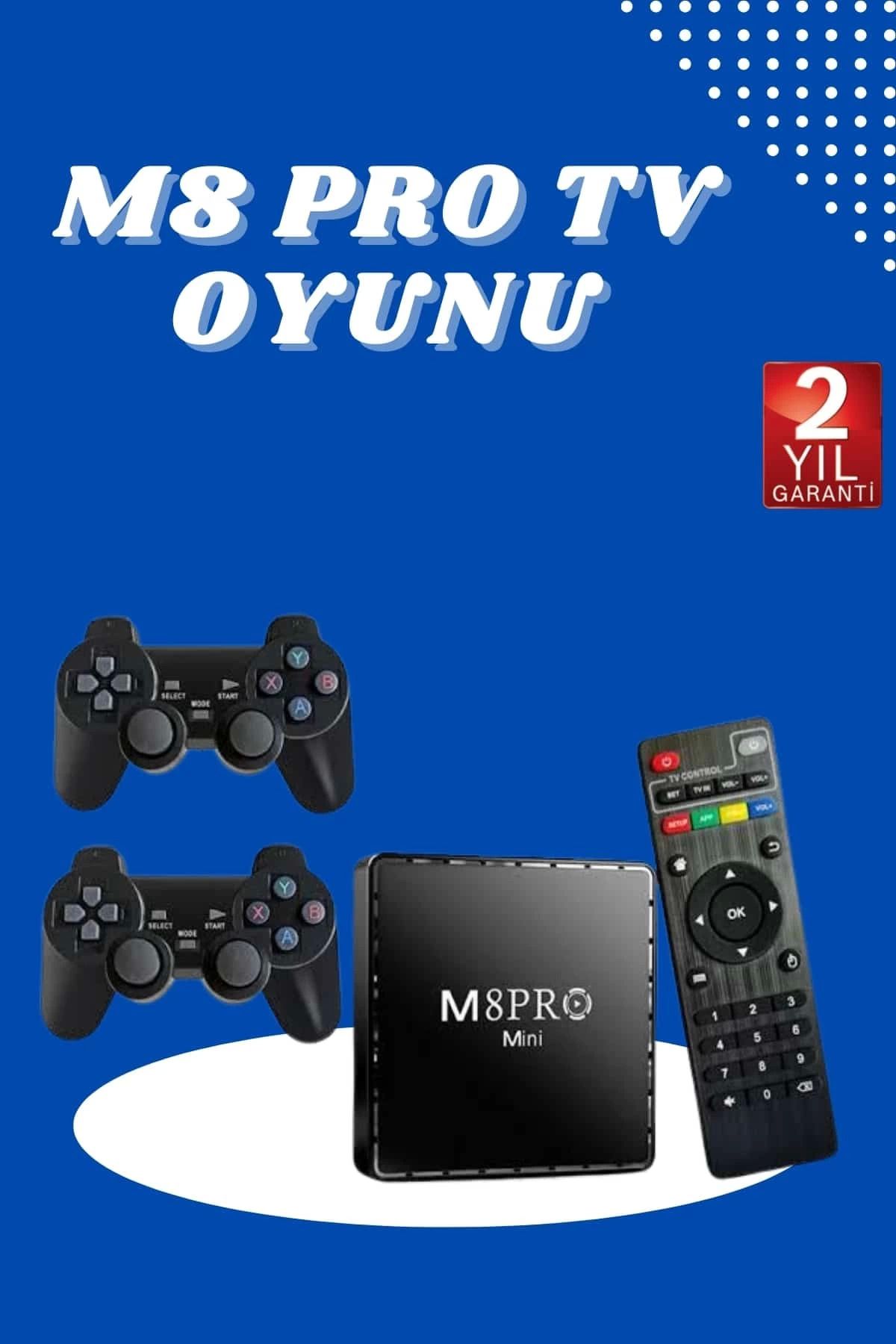 ÖYKÜ VE YİĞİT M8 PRO MINI 4 8 10 K HD HDR Android Tv 5G Retro 10000 Oyunlu