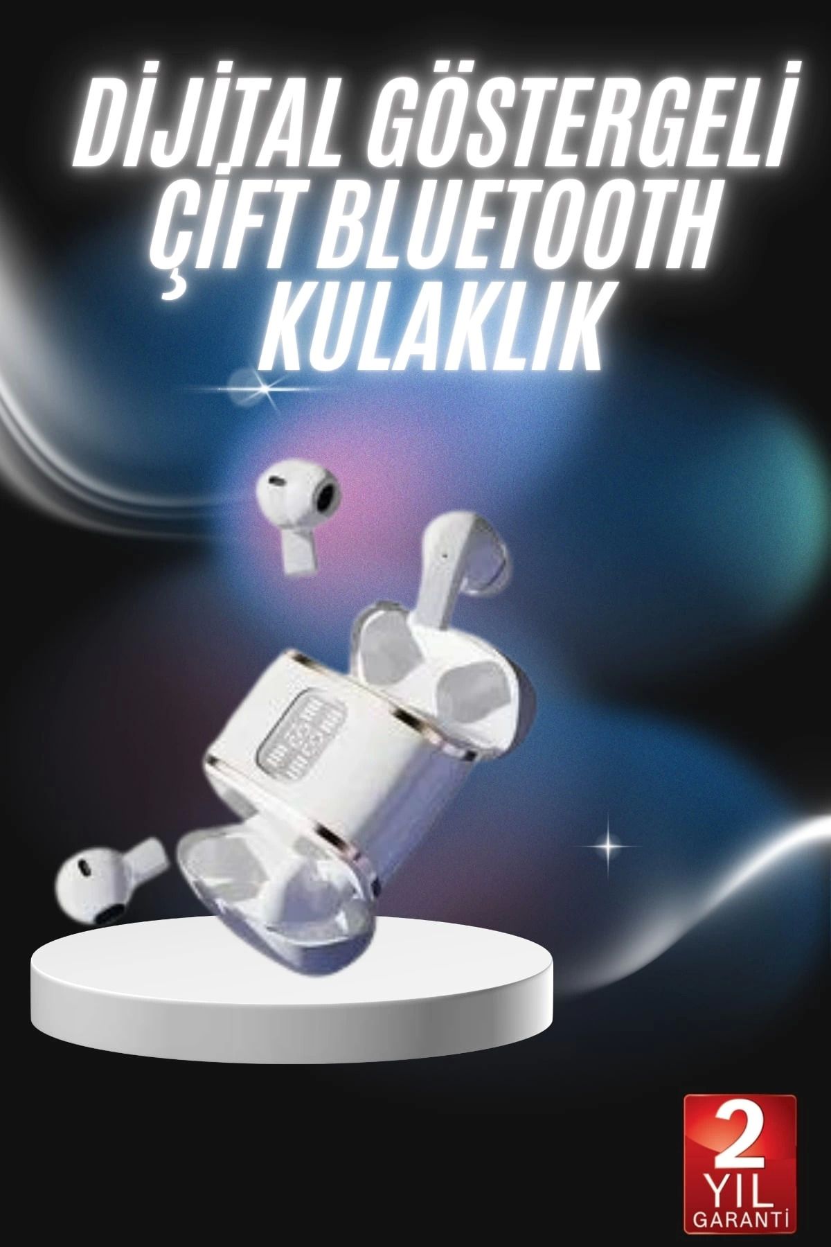 MELFSHOP Profesyonel Dijital Göstergeli Düşük Gecikme Bluetooth Kulaklık Çift Kulaklık