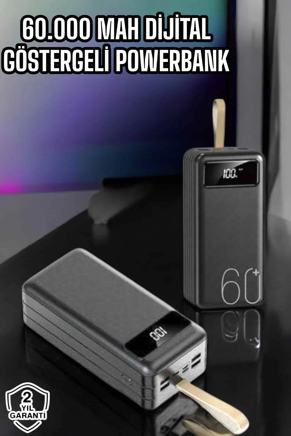 Heez Powerbank 60.000 Mah Hızlı Şarj 4 Çıkışlı Uzun Şarj Süreli Dijital Göstergeli