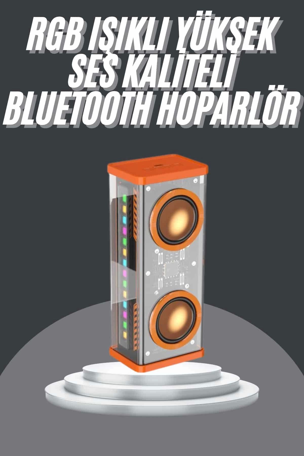 MT29 GİYİM Bluetooth Hoparlör Şeffaf Mecha RGB Işıklı Çift Hoparlör 5.0 Bluetooth