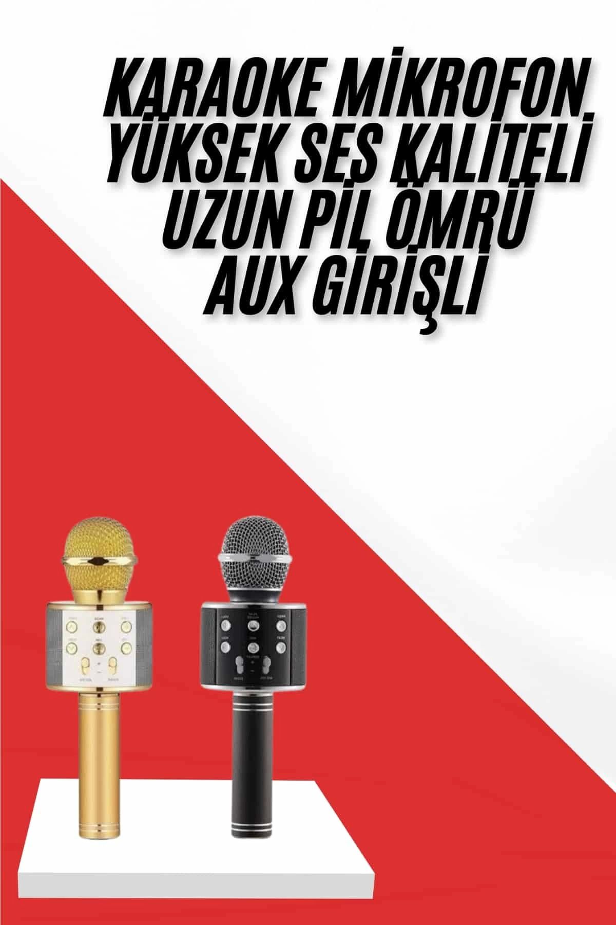 hayalimsah Karaoke Mikrofon Dahili Hoparlörlü Sd-usb-aux Girişli Bluetooth Hoparlör