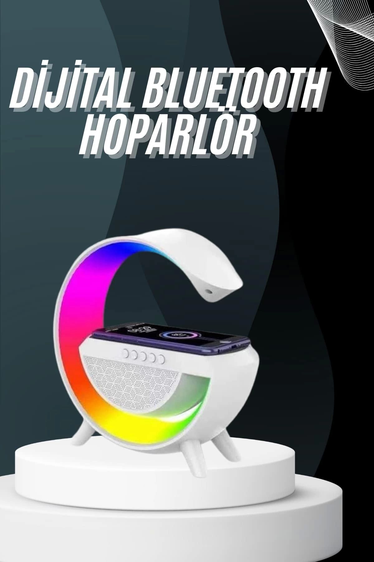 hayalimsah Bluetooth Hoparlör G Şekli Atmosfer Akıllı Rgb Lamba Wireless Kablosuz Şarj