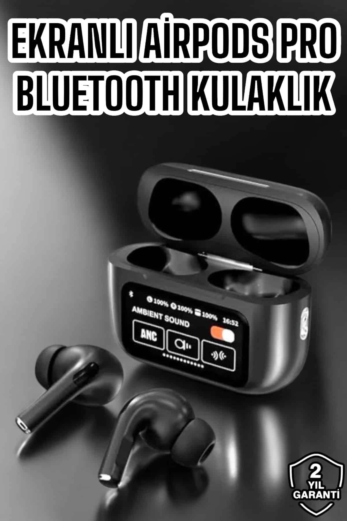 MELFSHOP Yeni Nesil Bluetooth Kulaklık Ekranlı Yüksek Ses Kaliteli Uzun Şarj Süreli