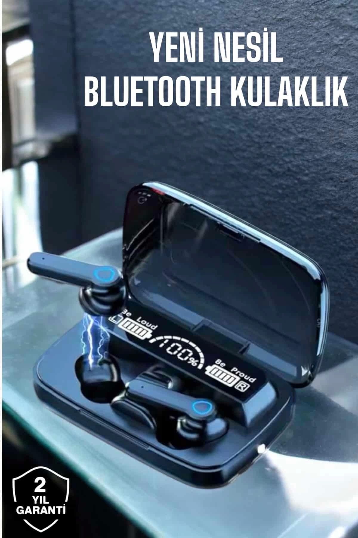MELFSHOP Bluetooth Kulaklık Powerbankli Dijital Göstergeli Dokunmatik Kontrol